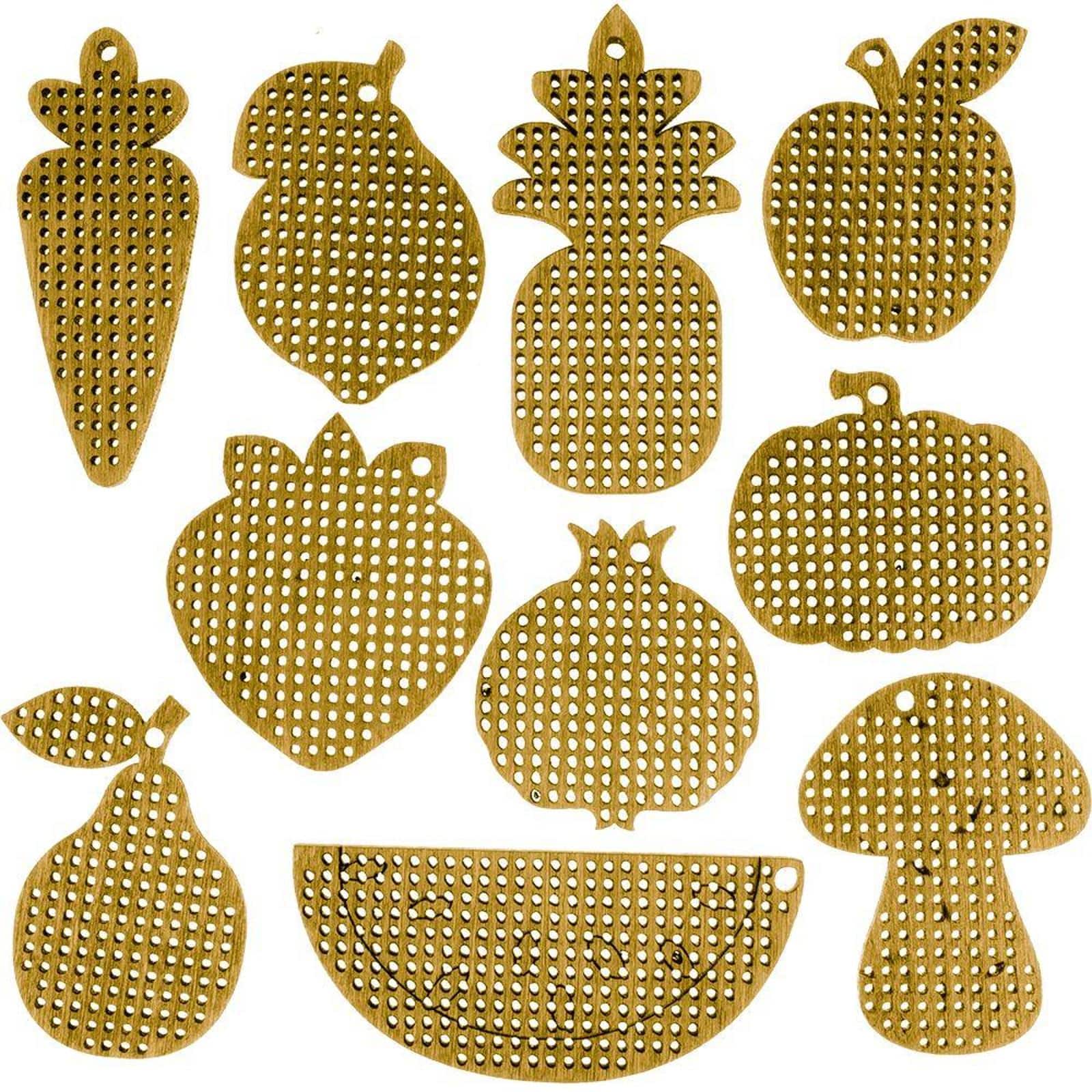 Wonderland Crafts Fruits &#x26; Vegetables Embroidery Blanks Set