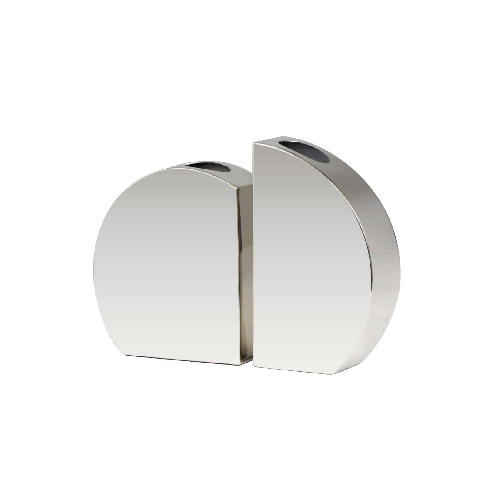 Silver Mirror Finish Stainless Steel Vase Set