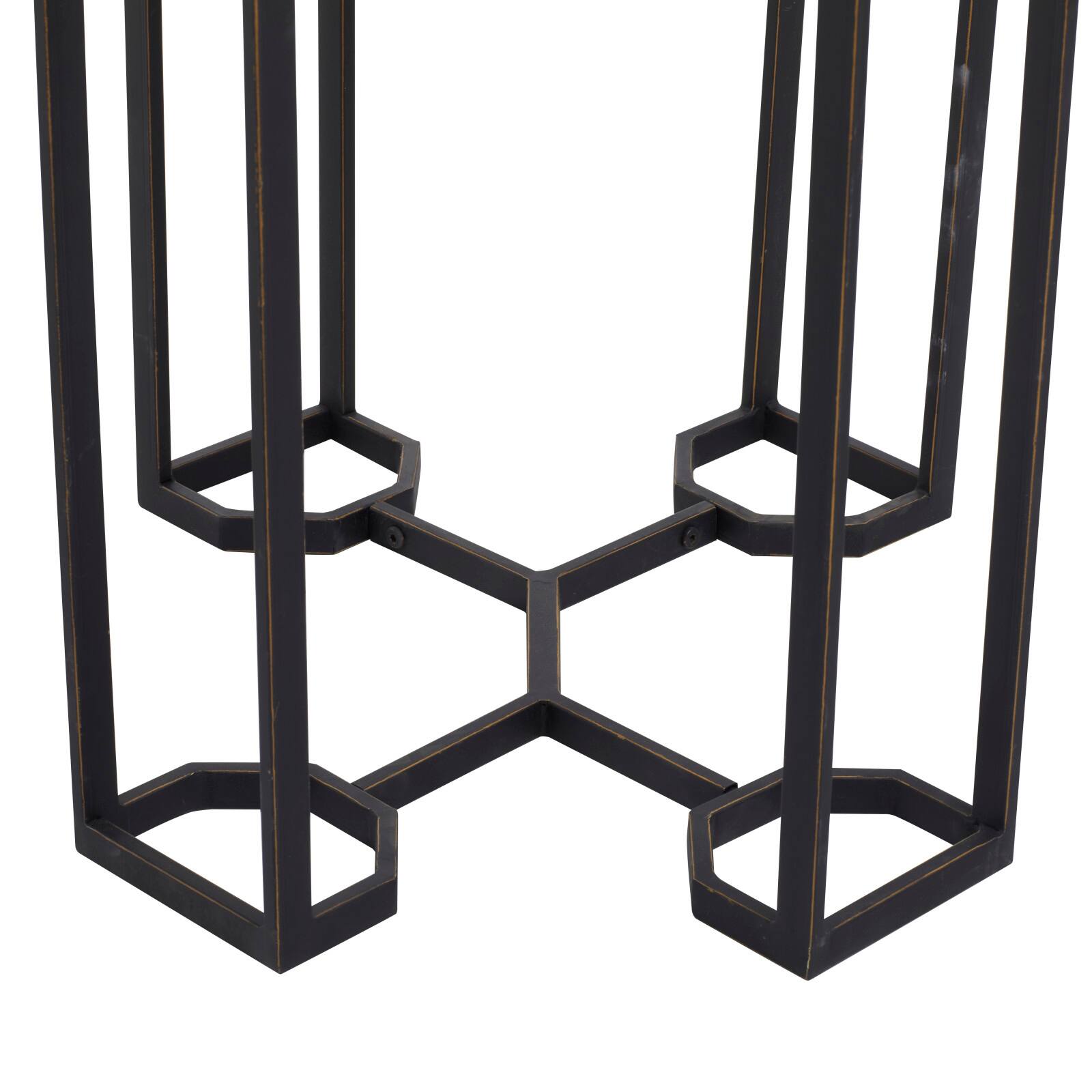 18" White Iron Contemporary Accent Table