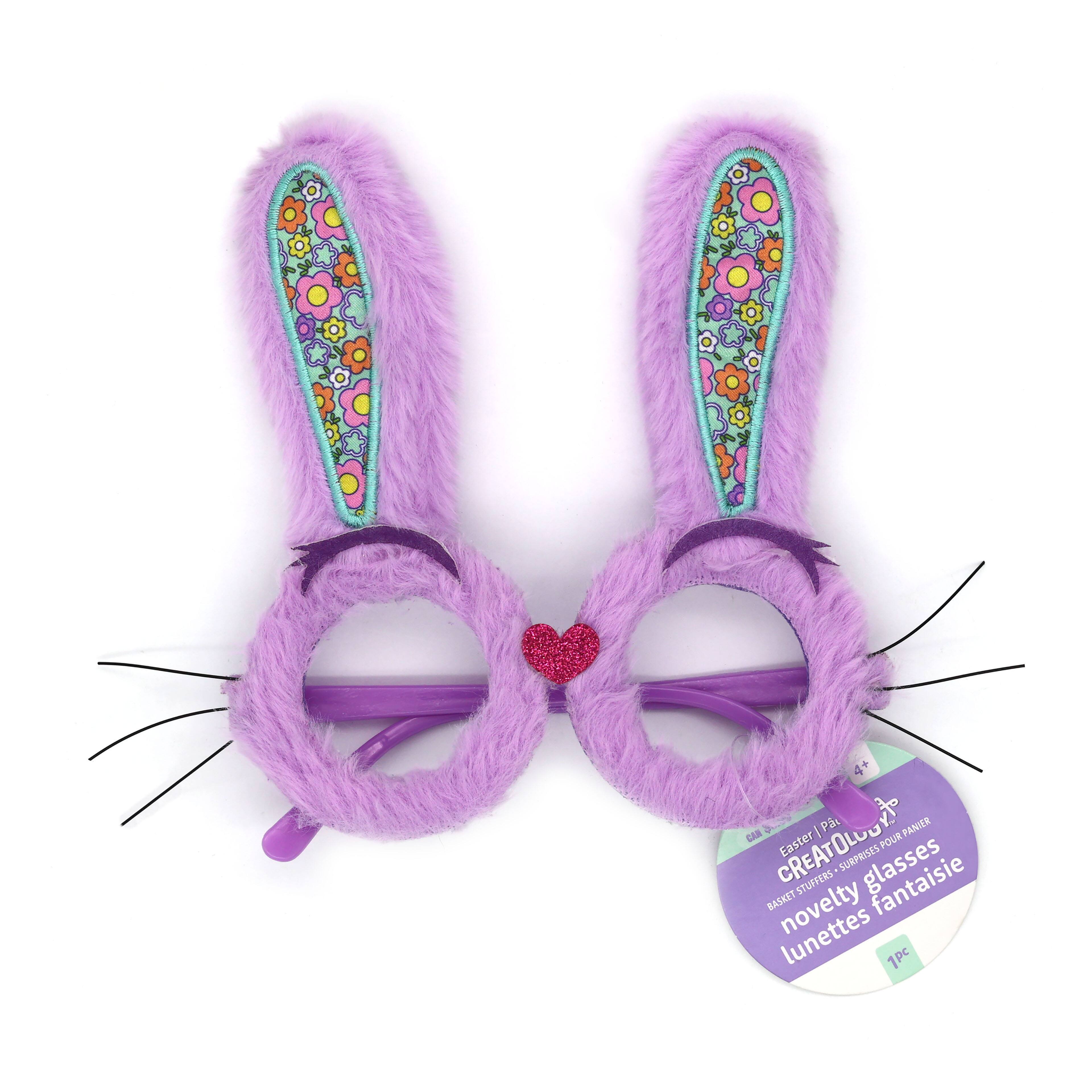 Purple Fluffy Easter Bunny Novelty Glasses by Creatology&#x2122;