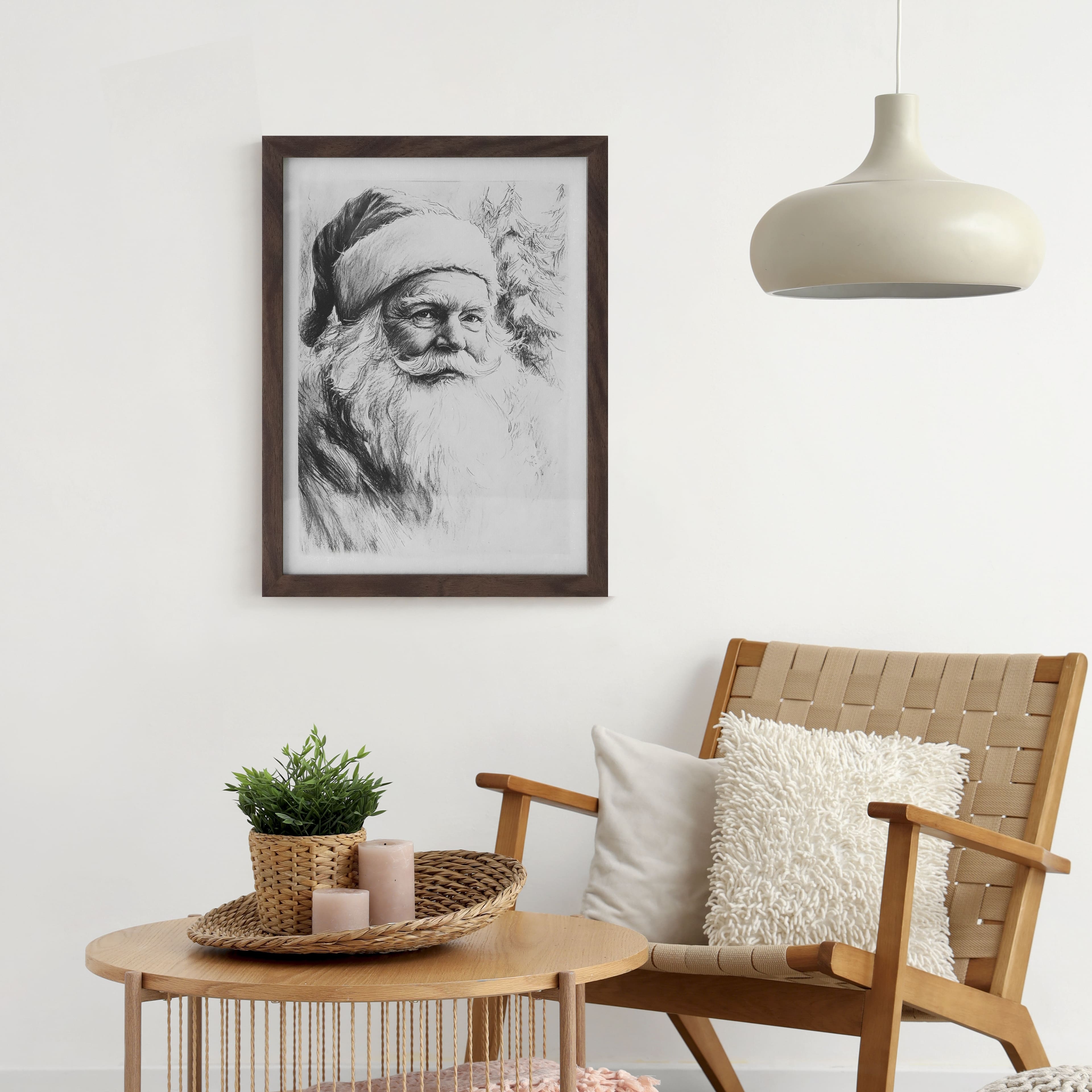 Black &#x26; White Santa Wall Art by Ashland&#xAE;