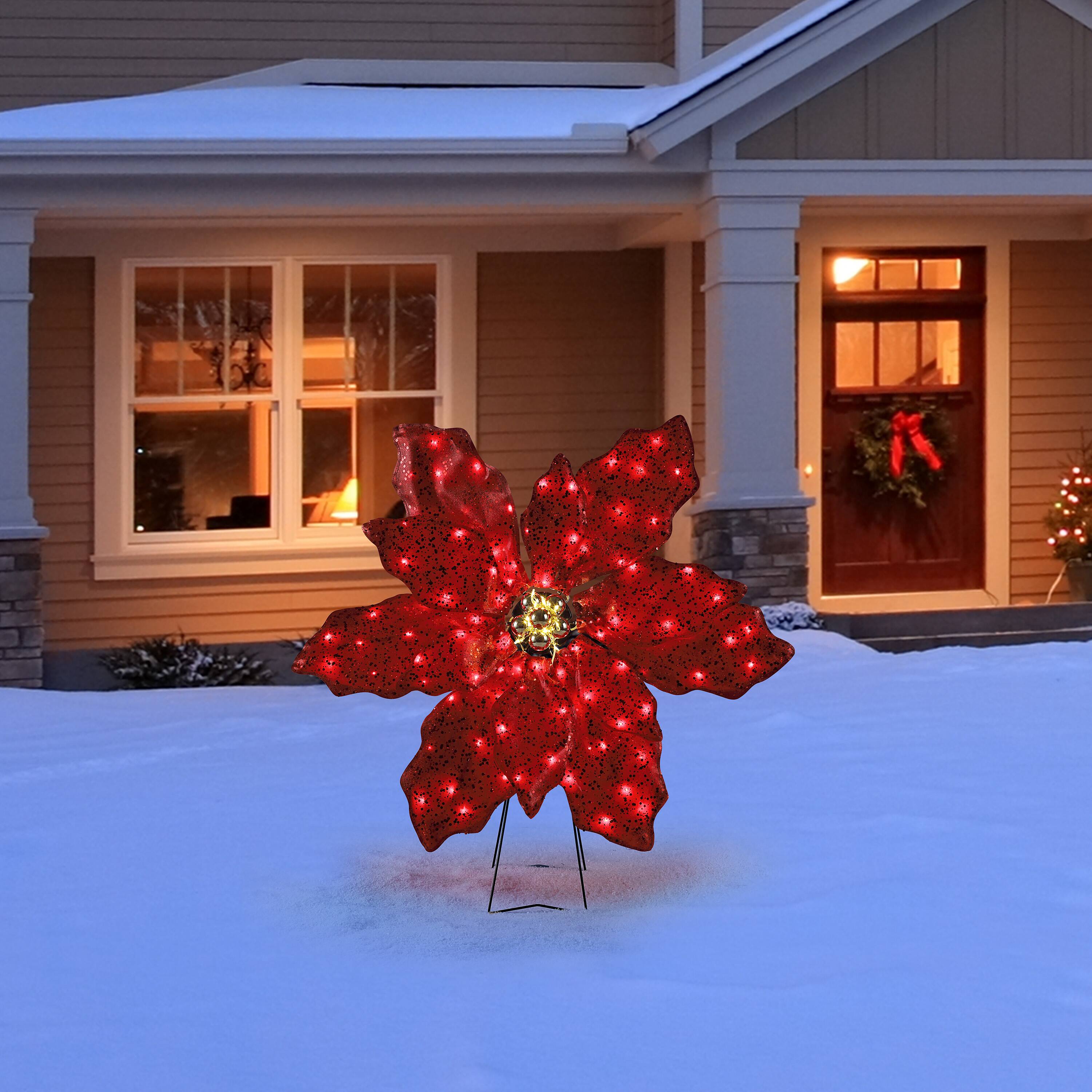 Mr. Christmas 35&#x22; Outdoor Twinkling LED Poinsettia