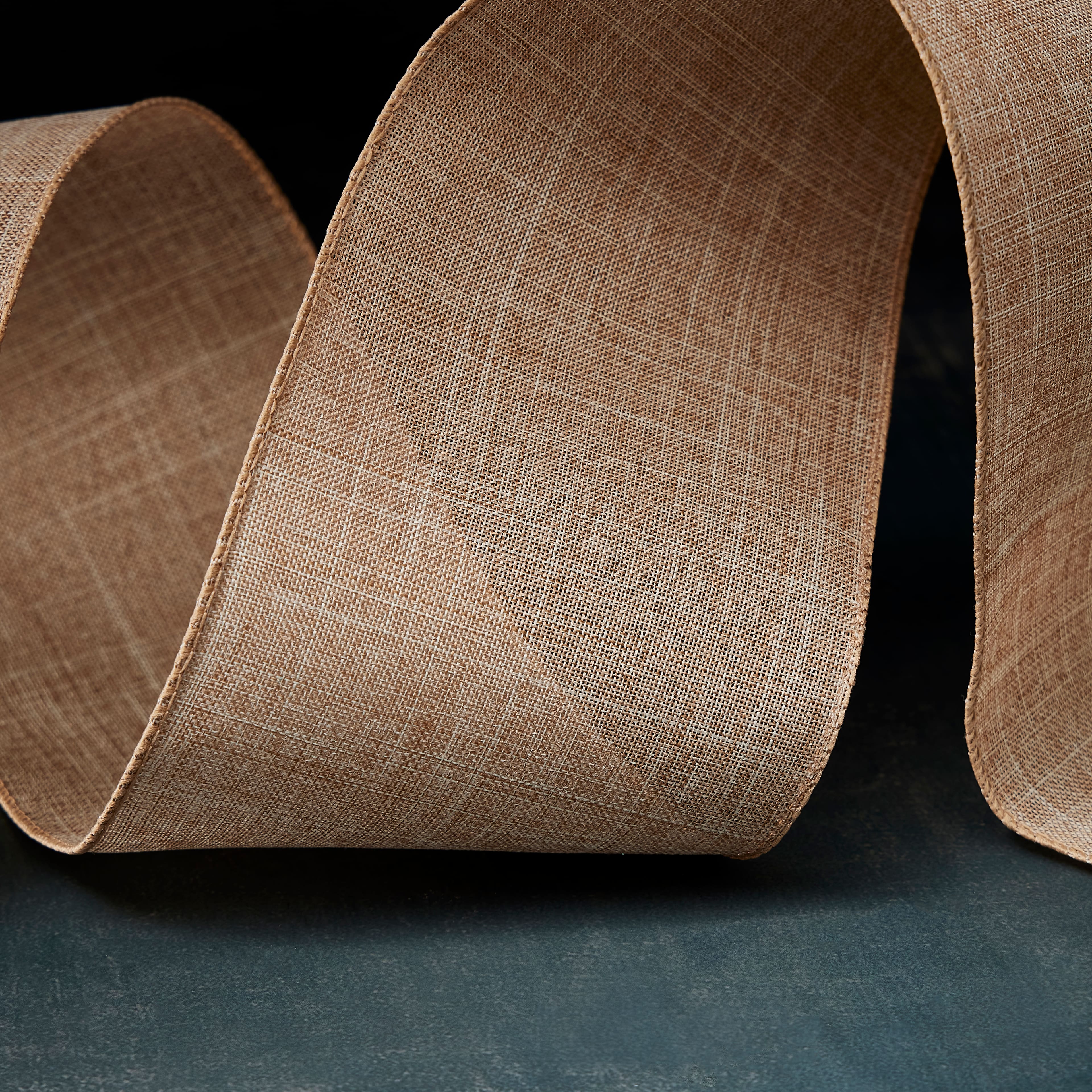 4" x 18ft. Faux Linen Wired Ribbon by Celebrate It™ Specialty