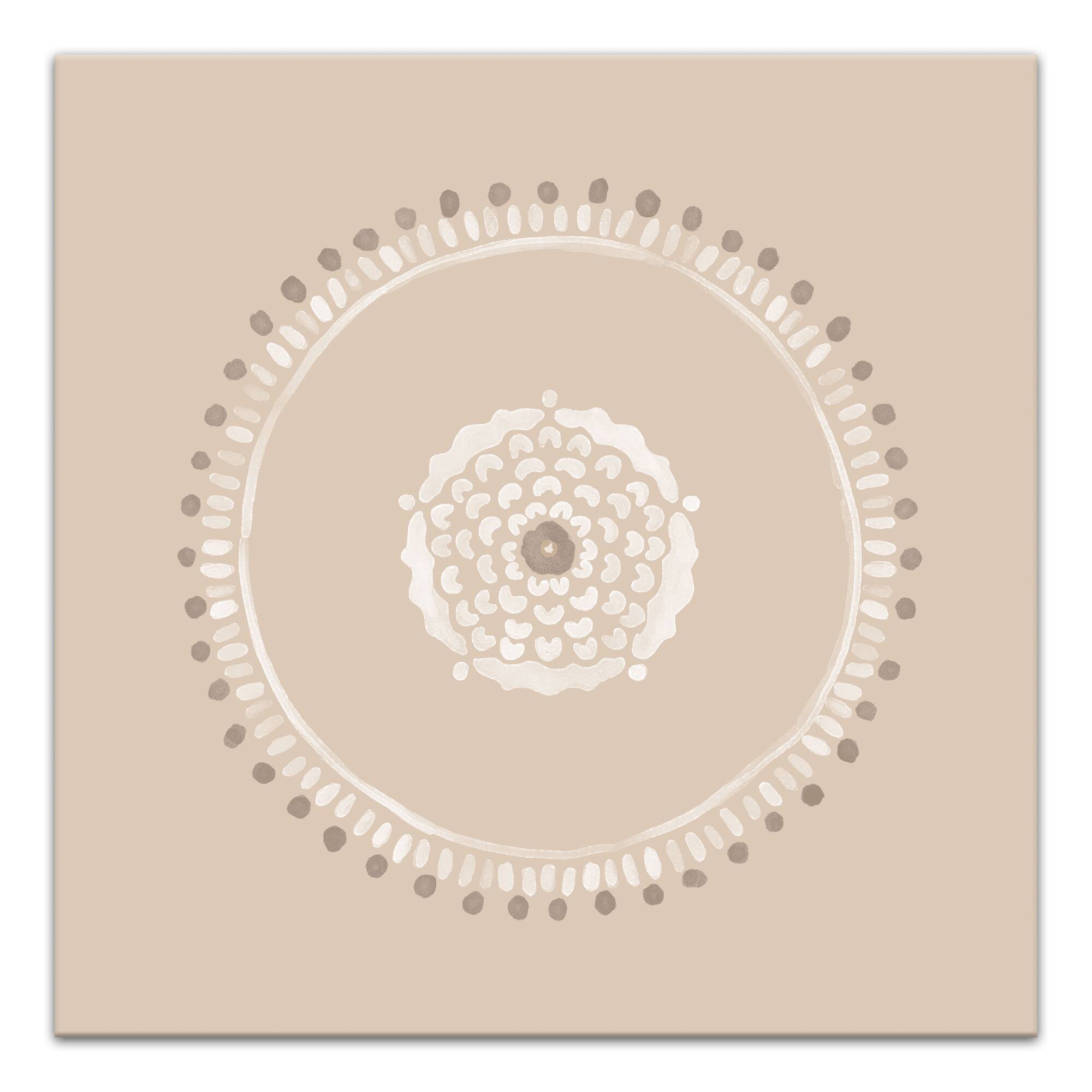 Neutral Medallion Dots 20" x 20" Canvas Wall Art