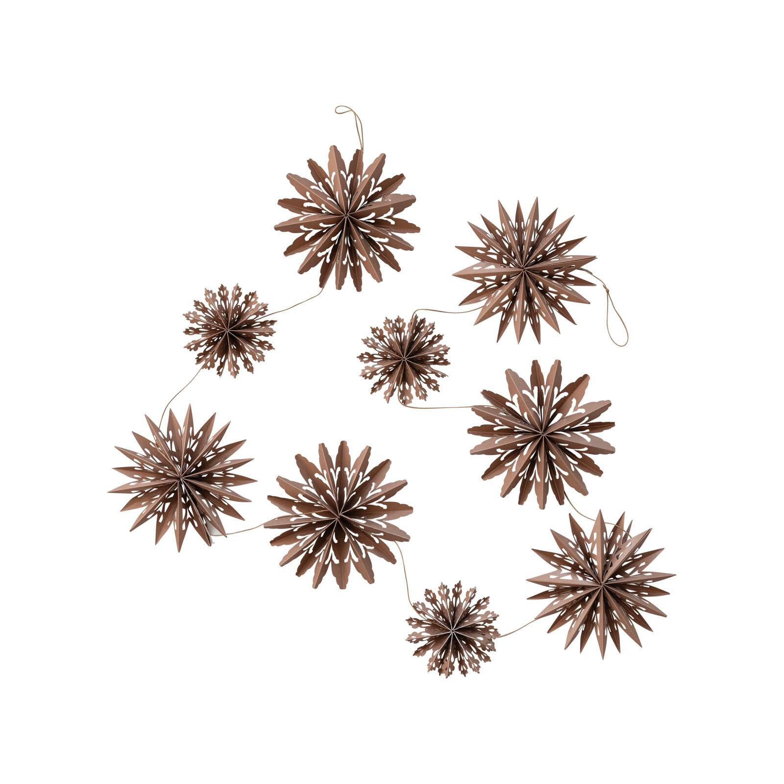 Hello Honey&#xAE; 6ft. Brown Paper Snowflake Garland in Kraft Box