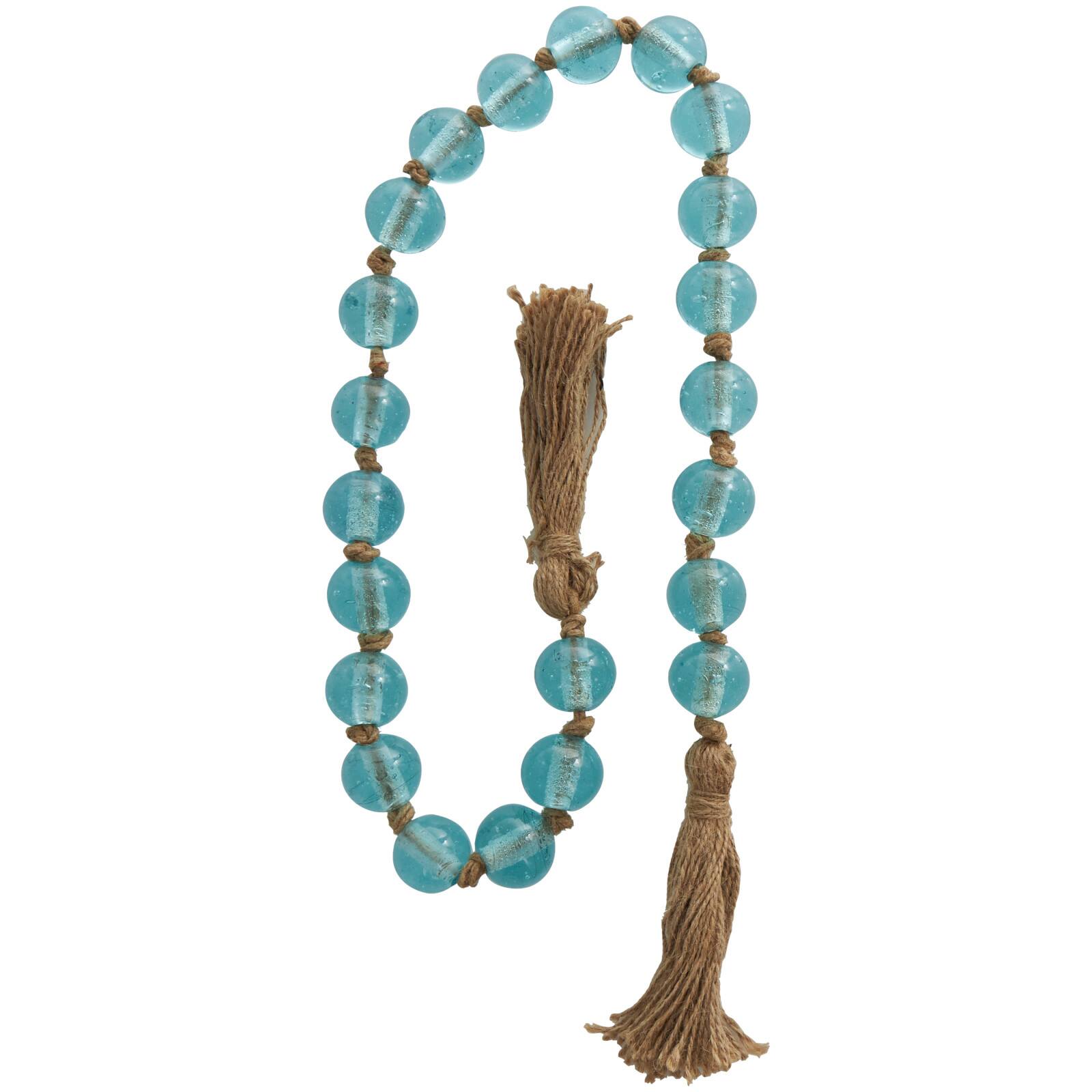 4ft. Glass Handmade Round Beaded Garland with Tassel