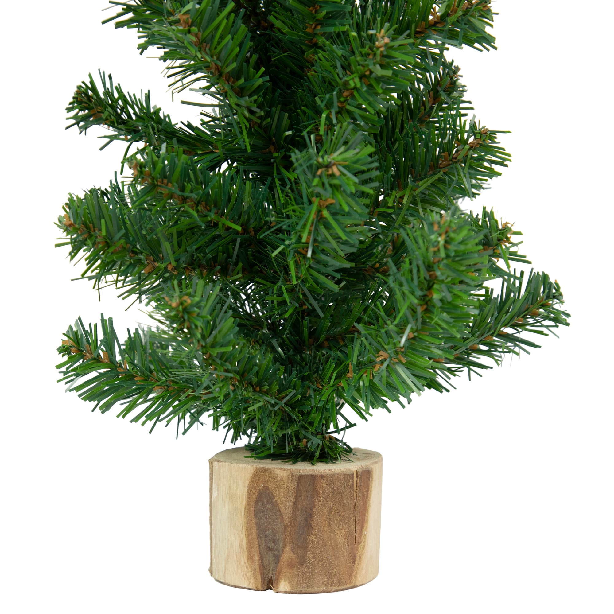 15" Unlit Alpine Slim Artificial Christmas Tree with Wood Base