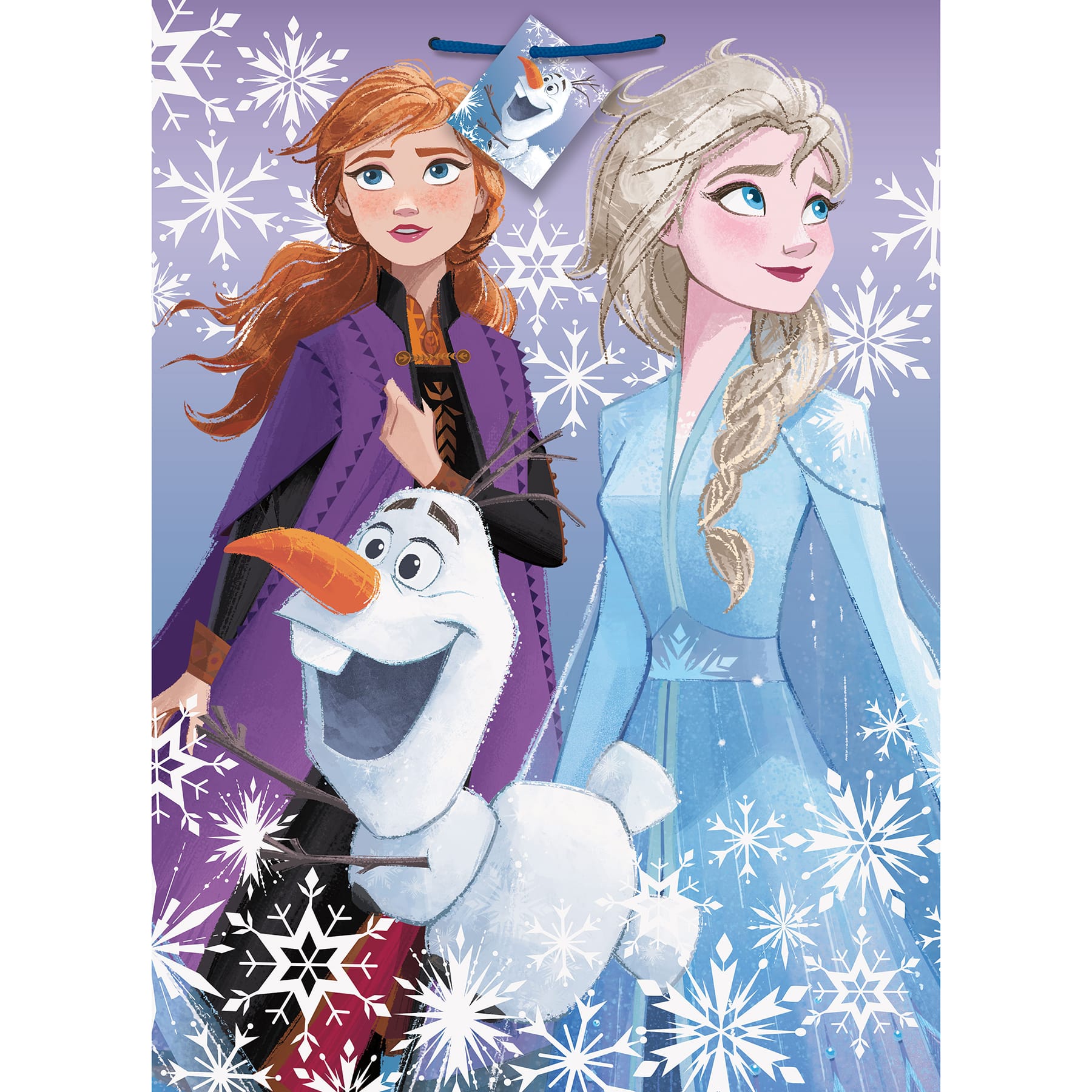 Large Frozen Elsa Casting Spell Christmas Gift Bag with Rope Handle 