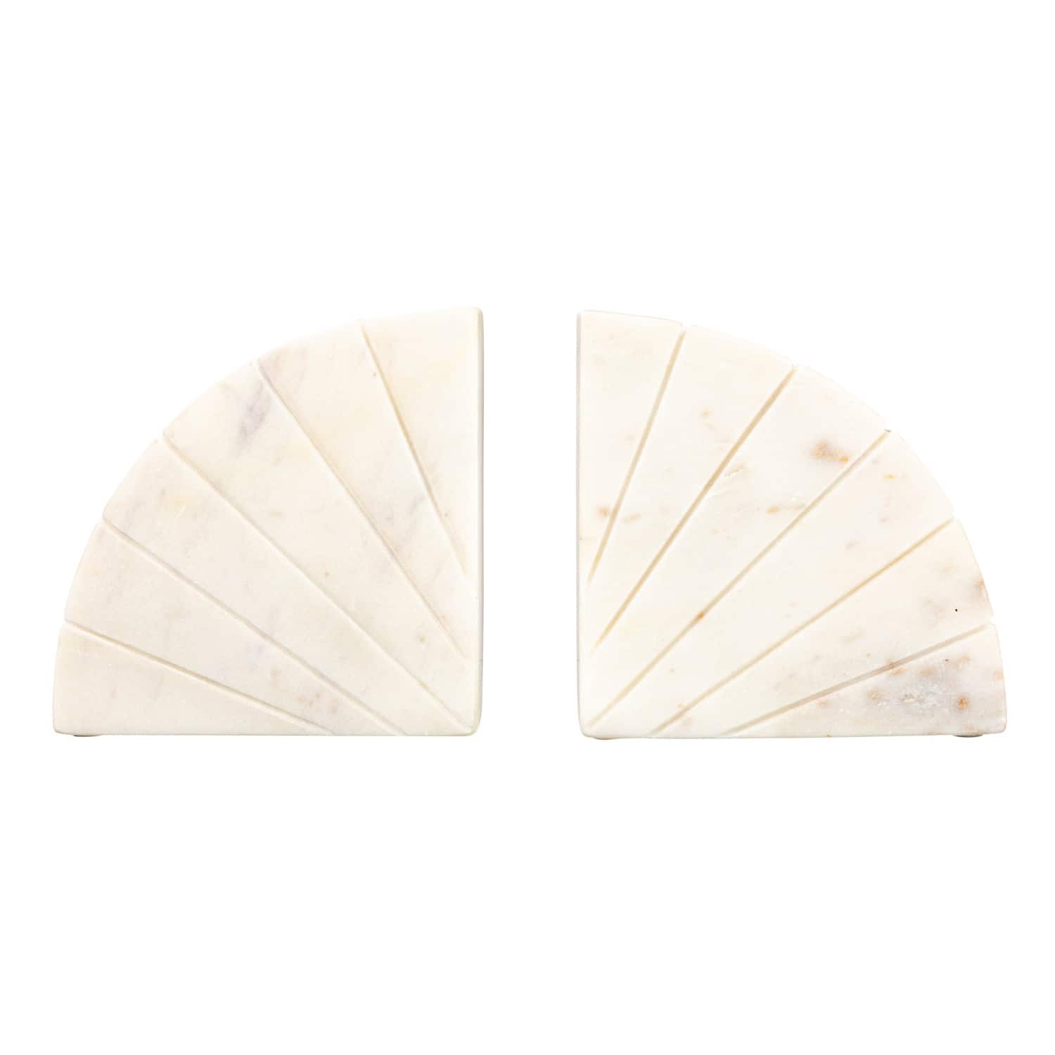 Hello Honey® 6" White Modern Arched Semicircle Marble Bookend Set