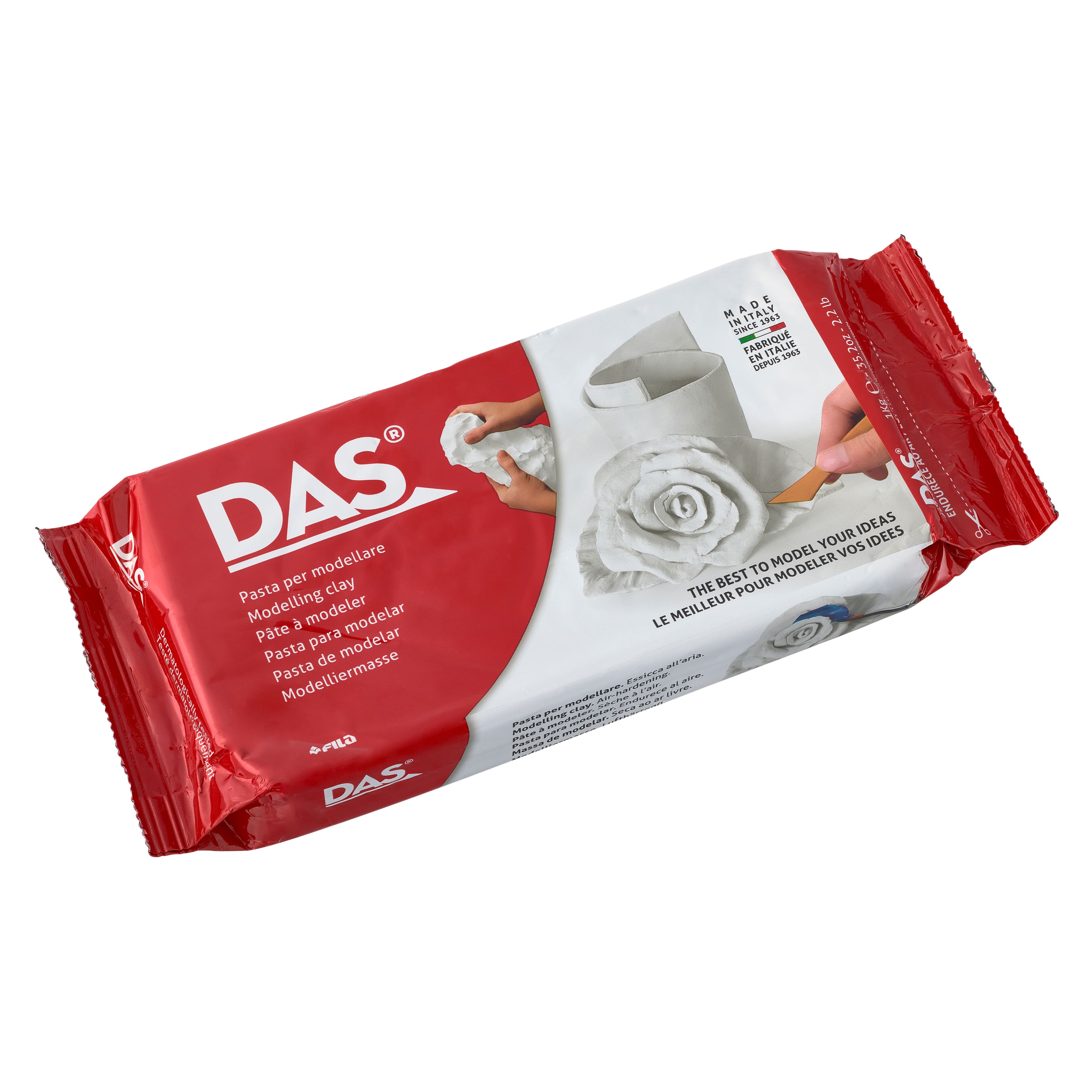 DAS Air Hardening Modeling Clay, White, 2.2 lb Per Pack, 2 Packs