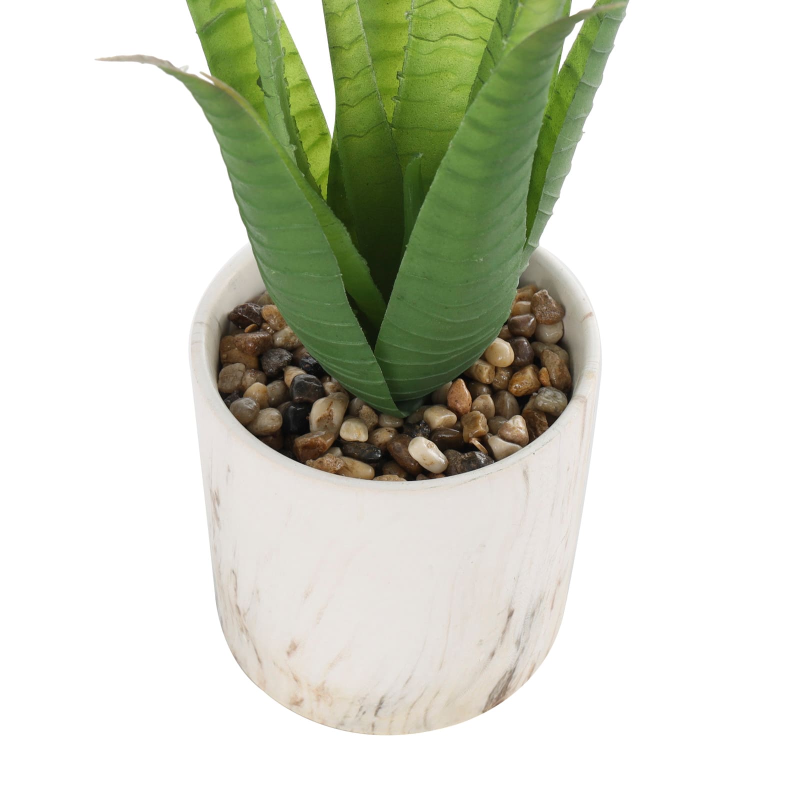 13&#x22; Green Aloe Artificial Plant in White Pot