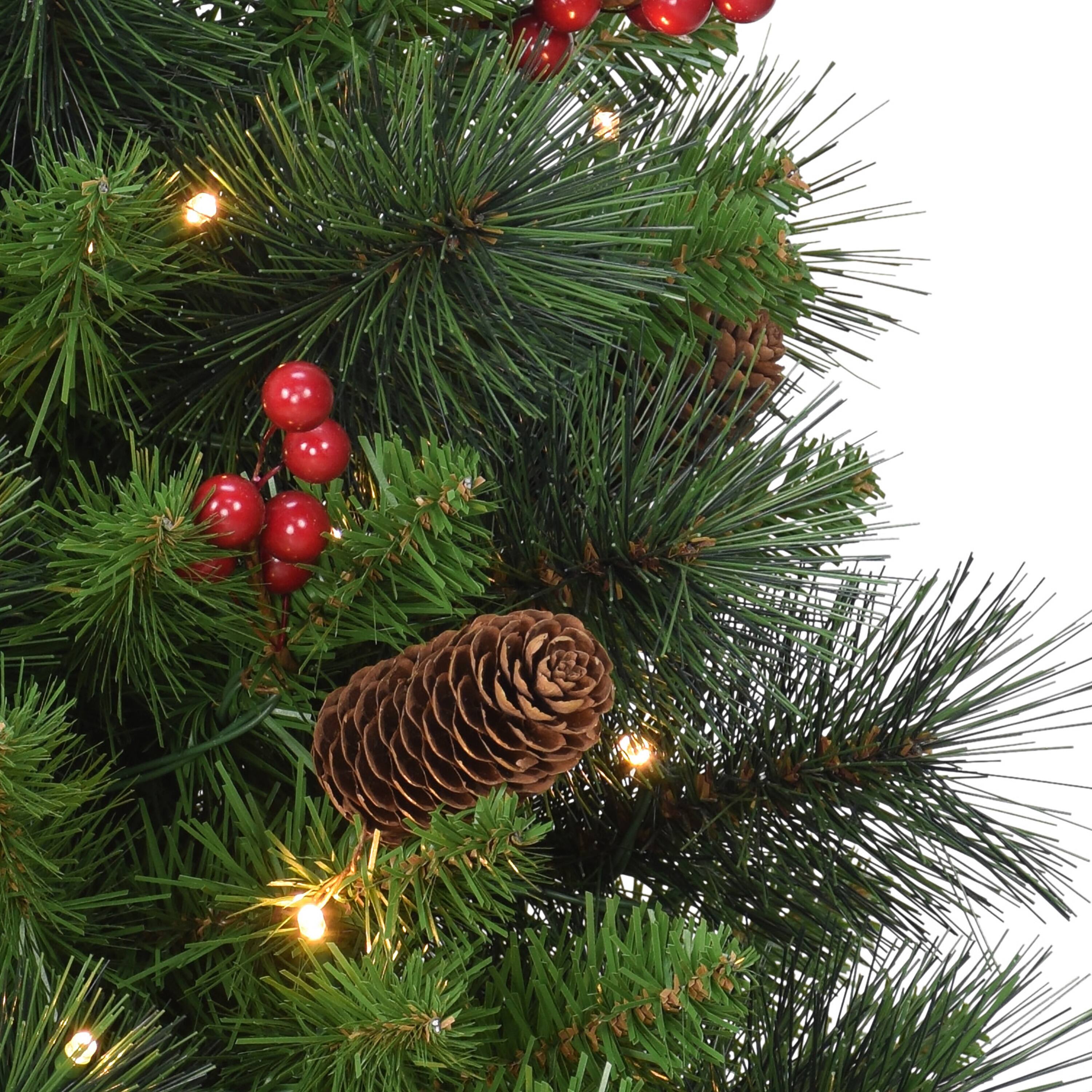 2 ft. Pre-Lit Table Top Artificial Christmas Tree With Gold Base