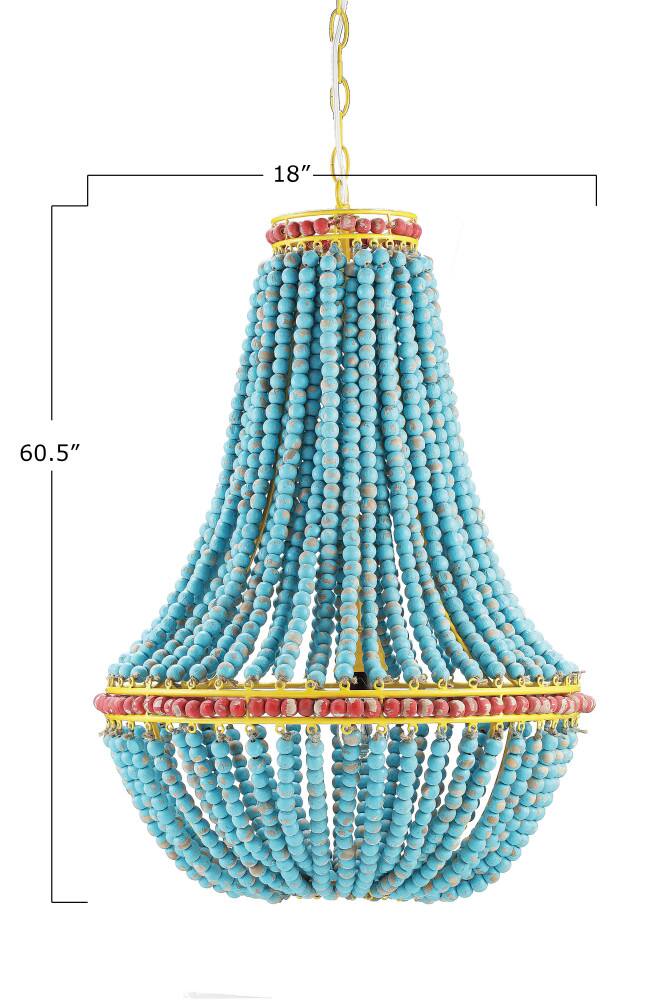 Hello Honey® 26" Multicolor Draped Wood Bead Chandelier