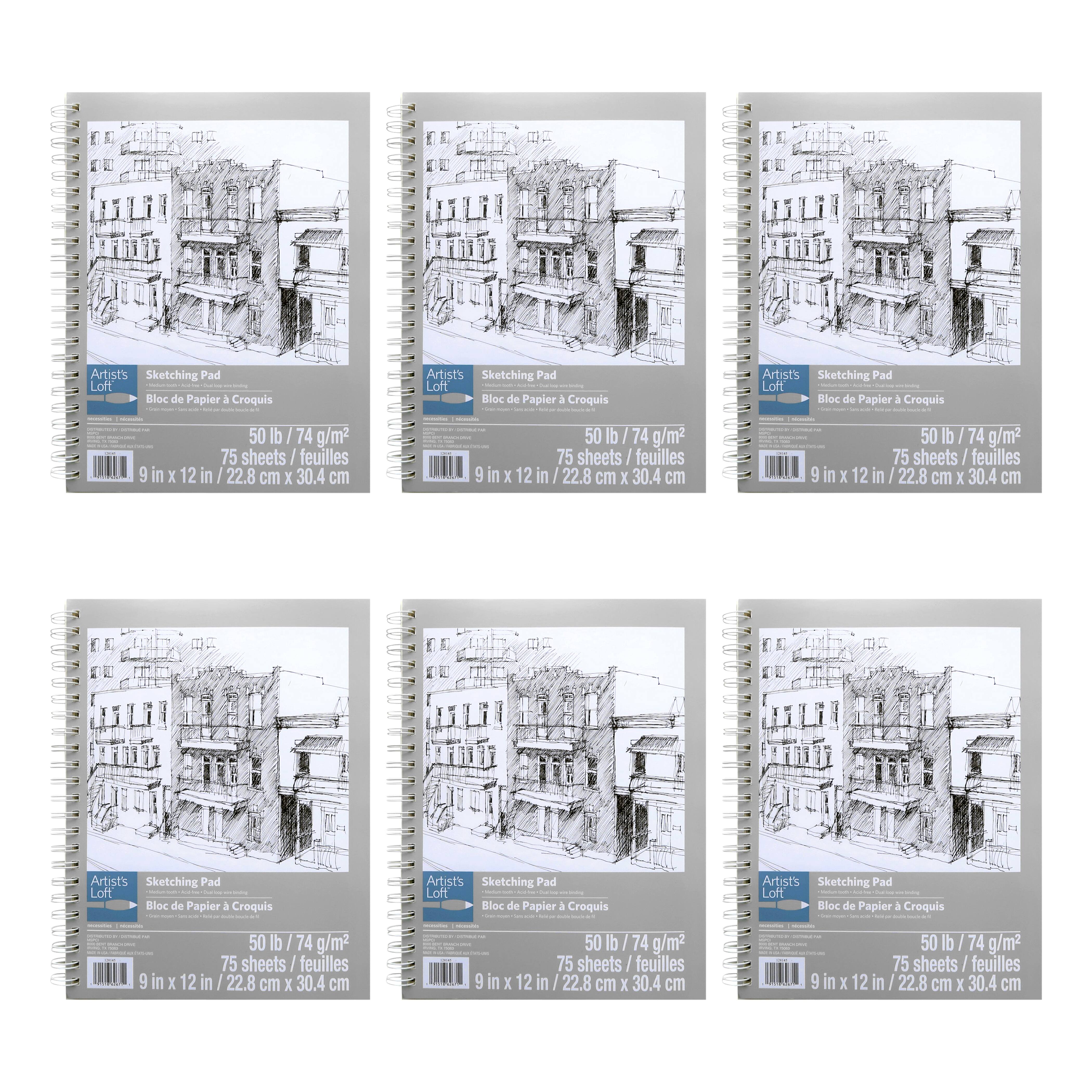 6 Pack: Necessities™ Sketch Pad by Artist’s Loft™, 9" x 12"