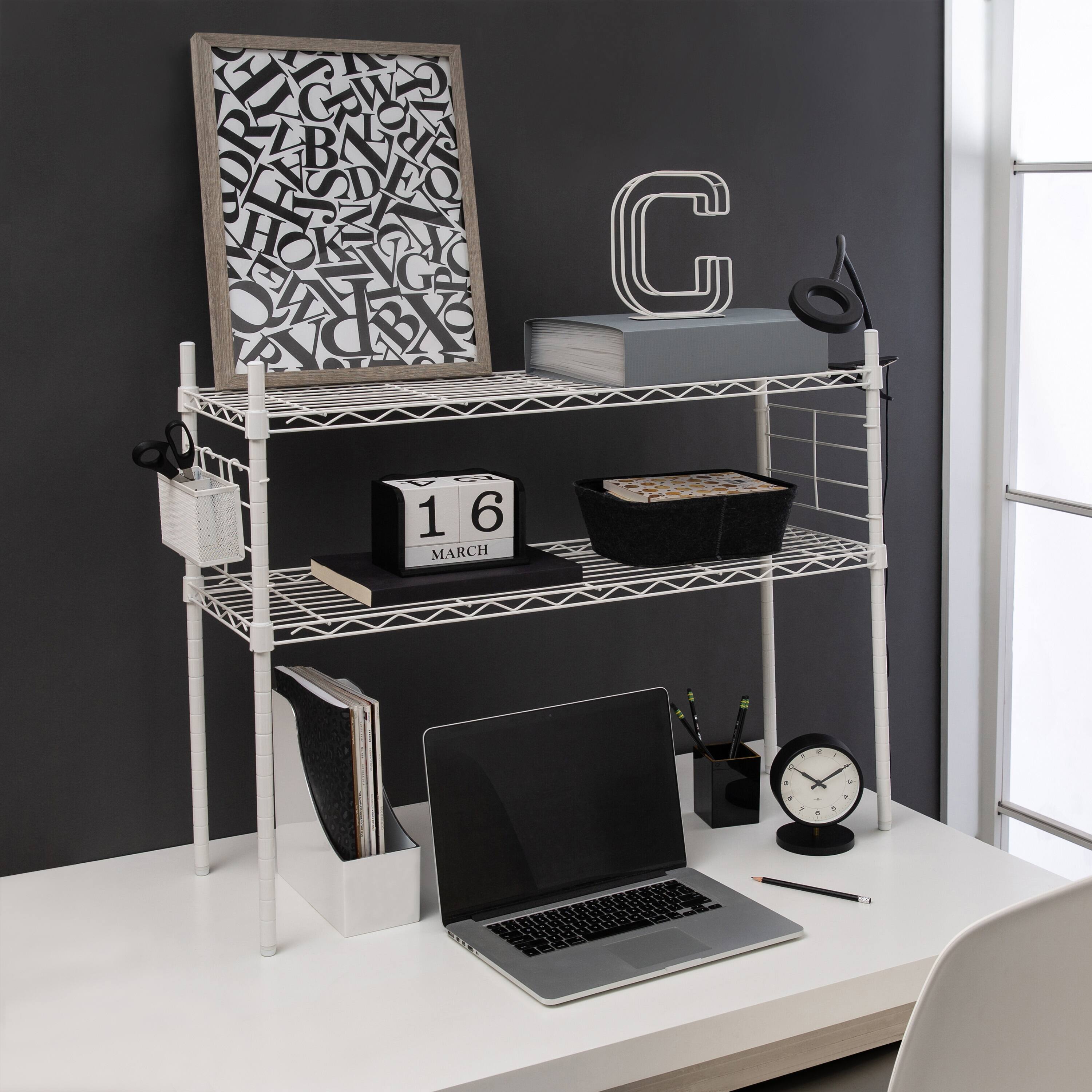 Organize it All White Steel Etagere Adjustable Shelves