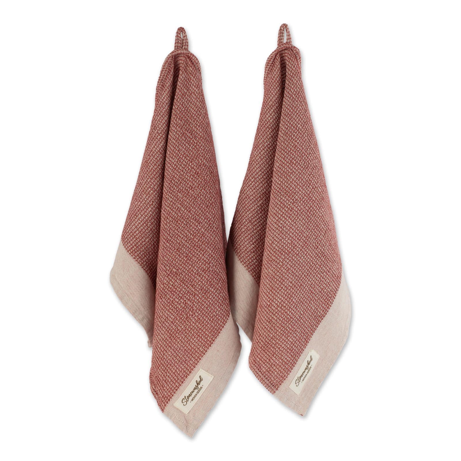 DII® Marsala Washed Waffle Woven Dishtowel, 2ct.