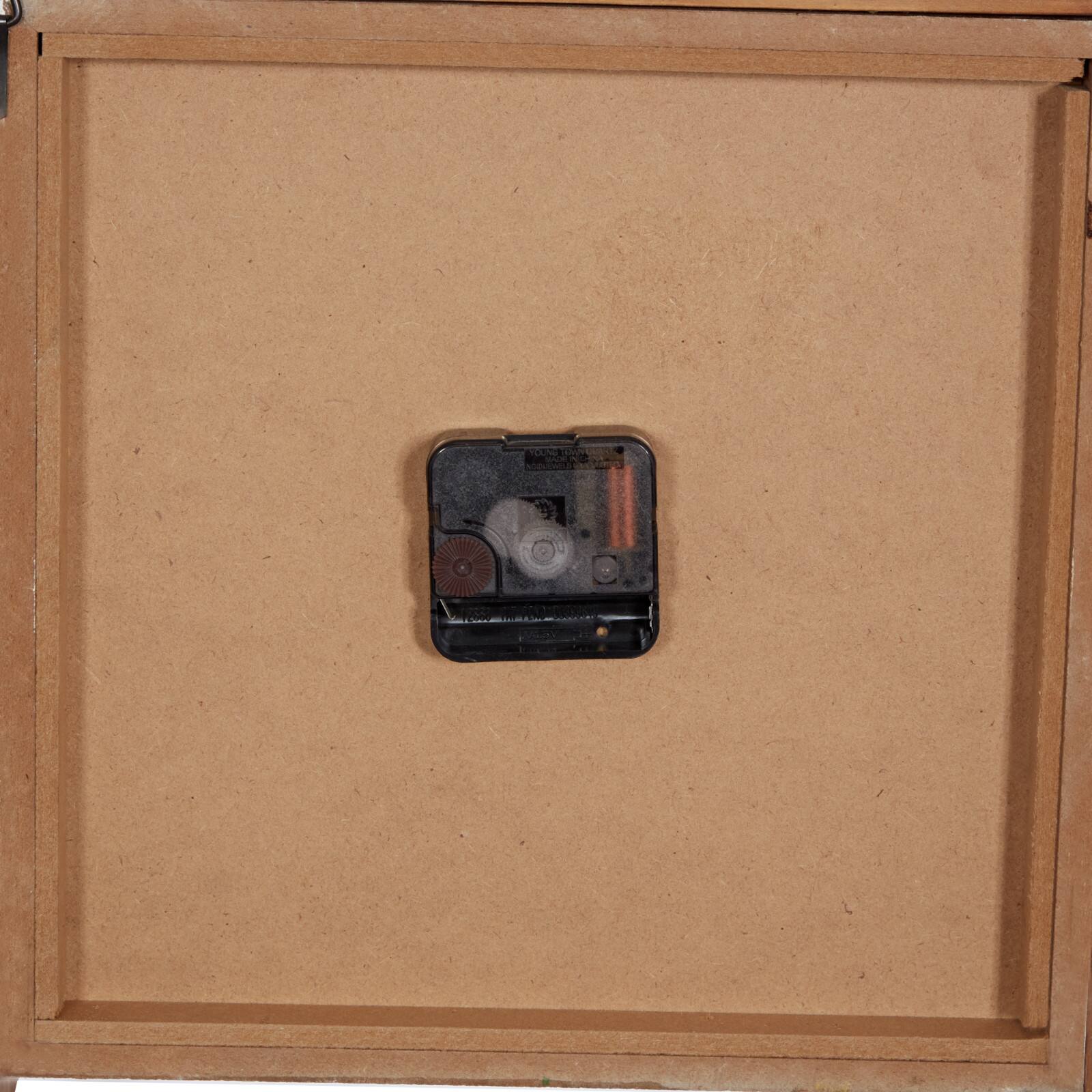 Brown Wood Farmhouse Wall Clock, 24" x 12" x 4"