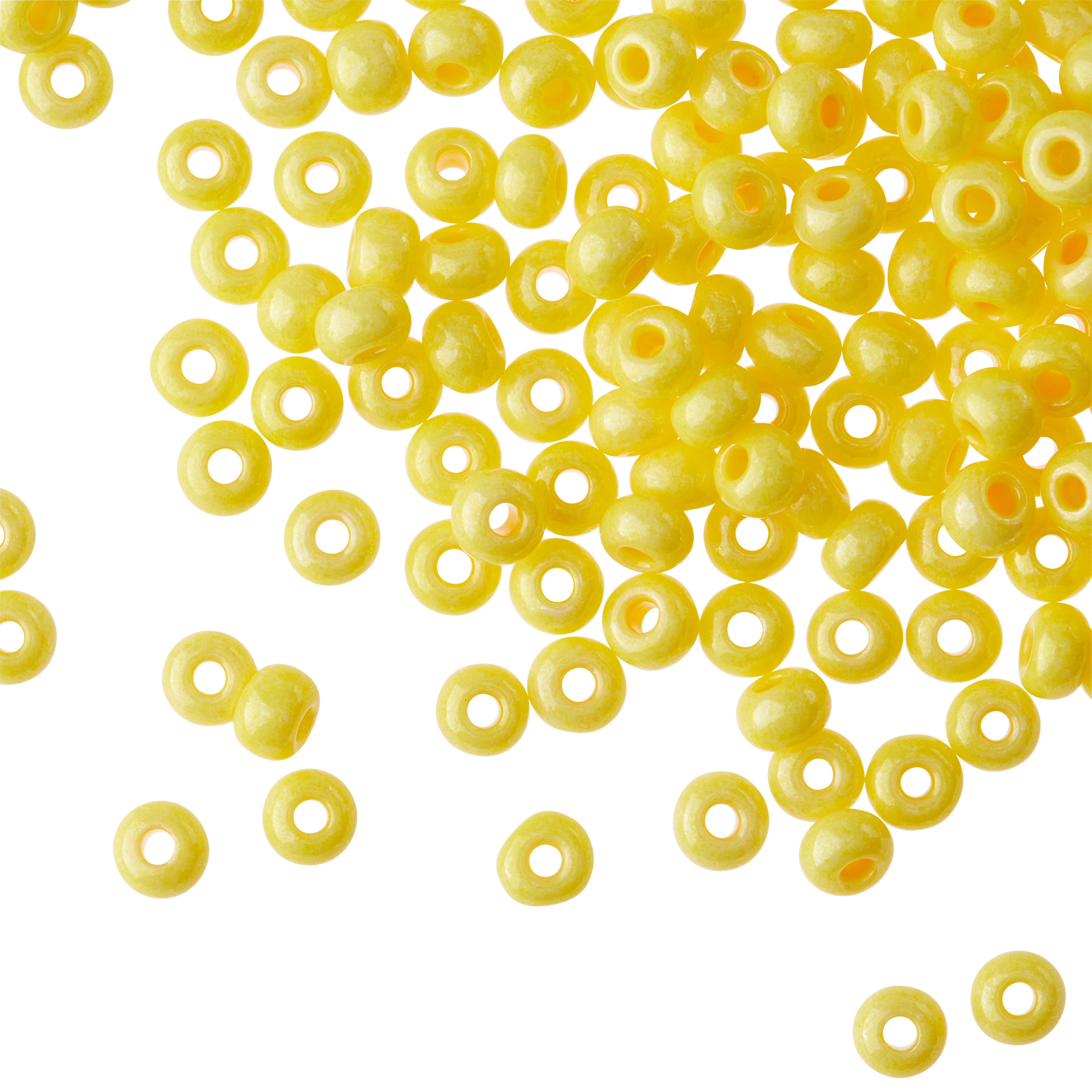 12 Pack: John Bead Lemon Drop Opaque Czech Glass Seed Beads, 6/0