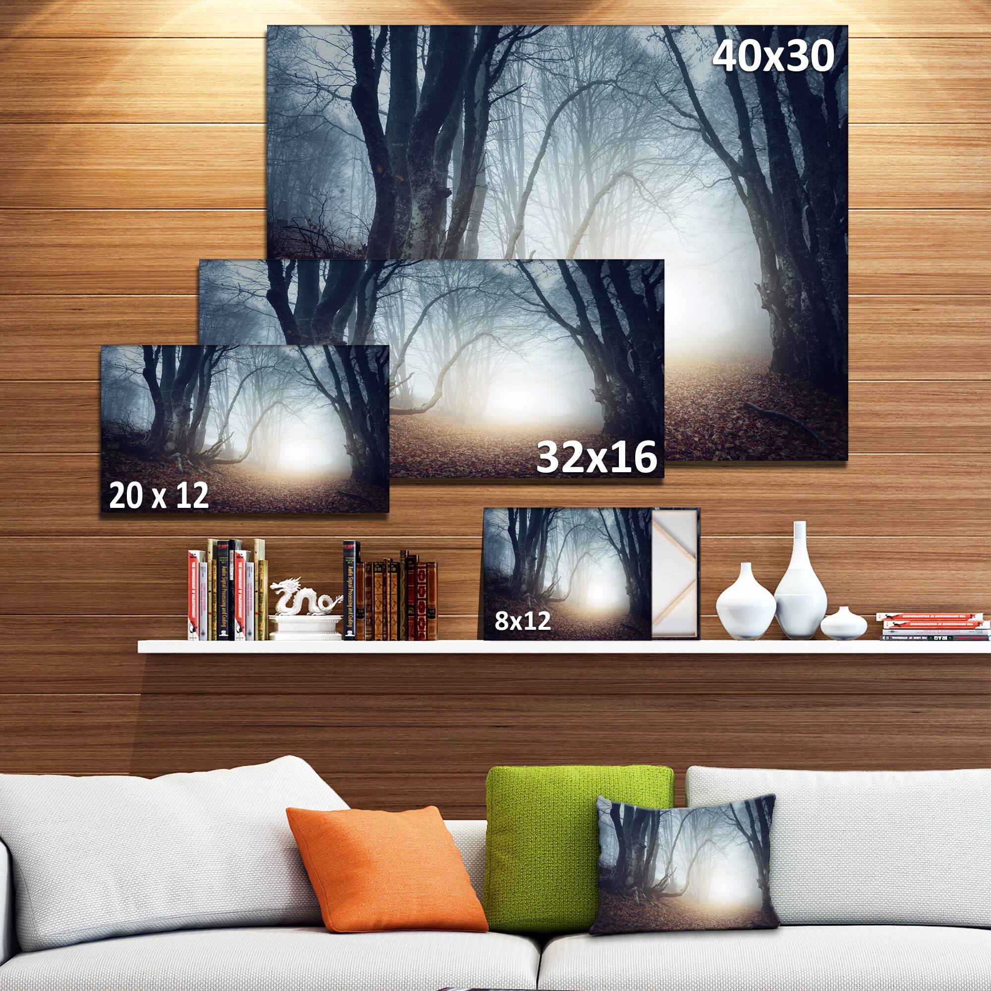 Designart - Magical Trees in Mysterious Forest - Modern Forest Canvas Wall Art