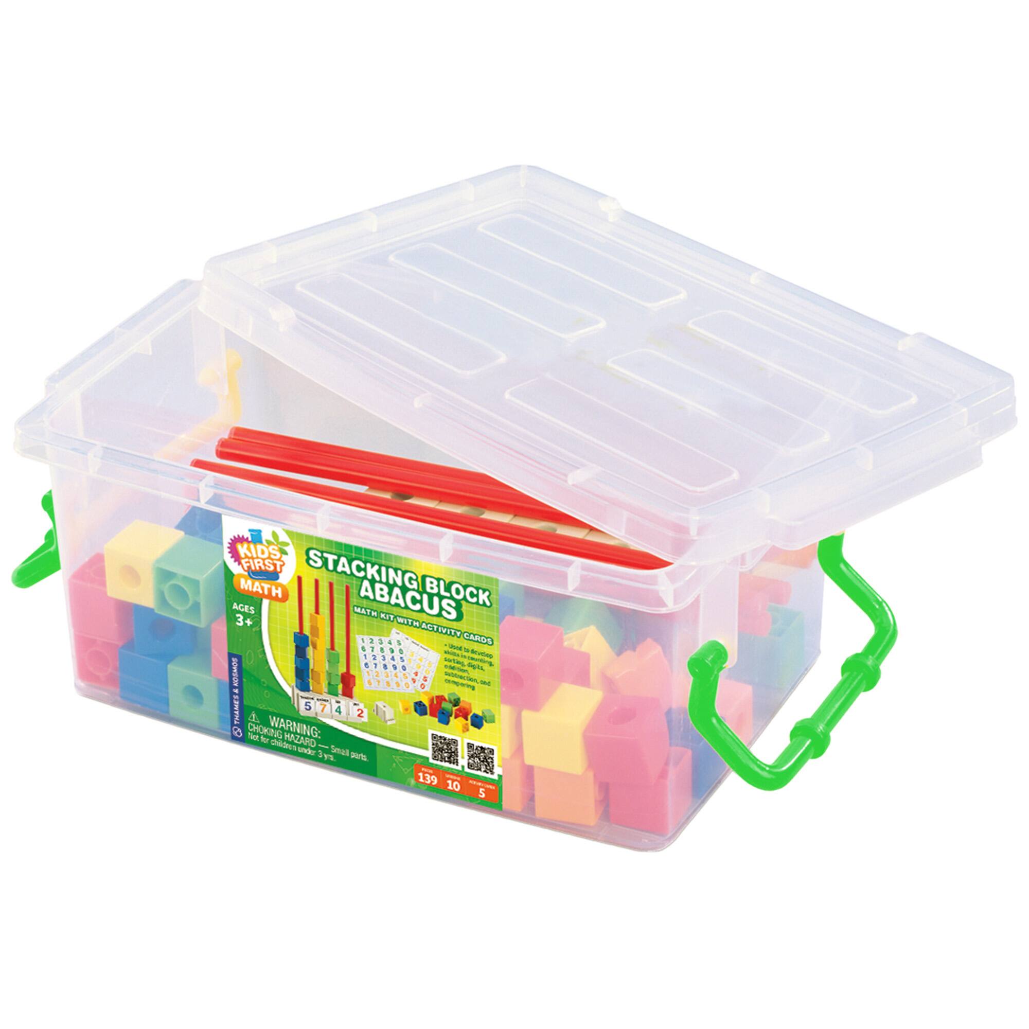 Thames & Kosmos Stacking Block Abacus Math Kit With Activity Cards