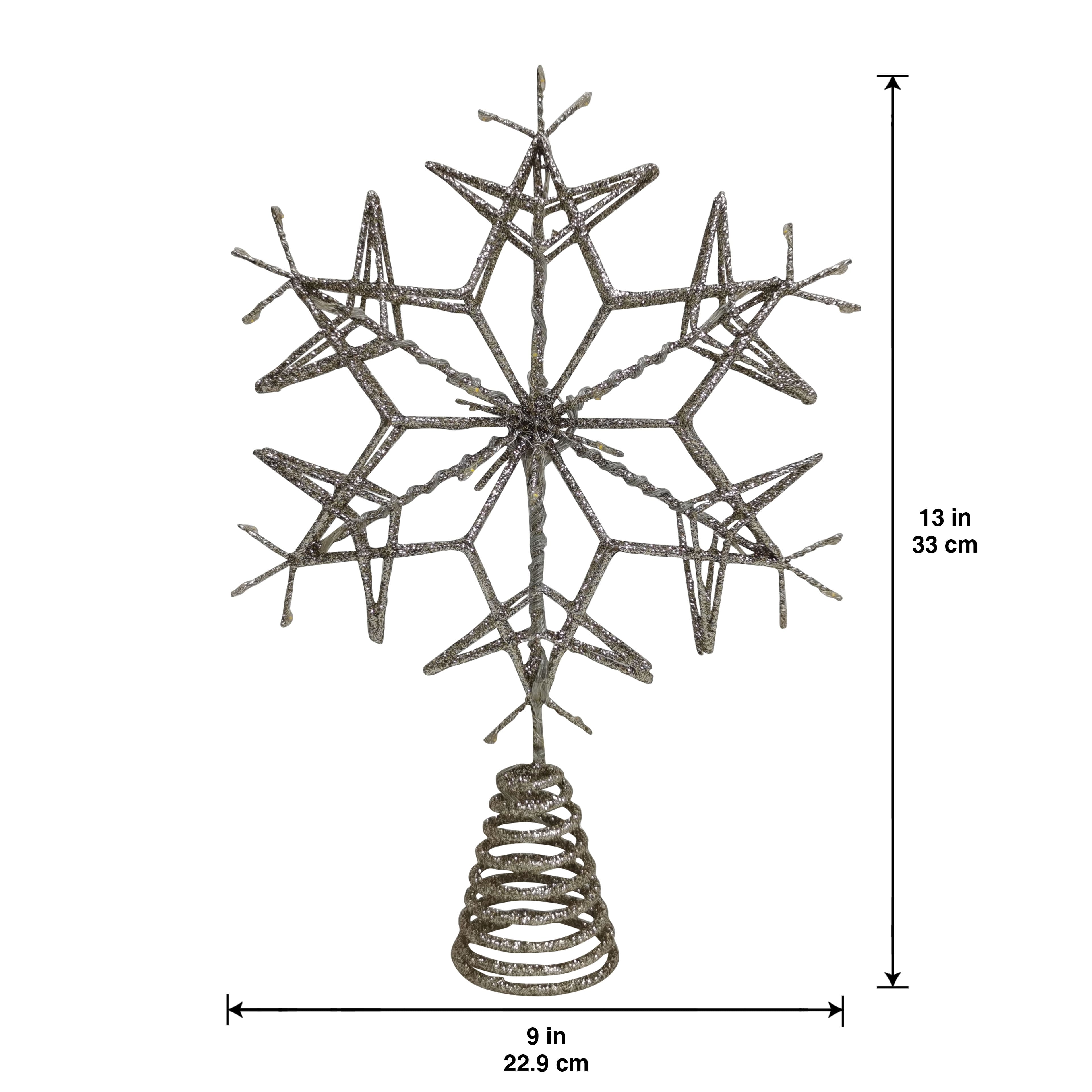 13&#x22; Champagne Glitter Starburst Lighted Tree Topper by Ashland&#xAE;