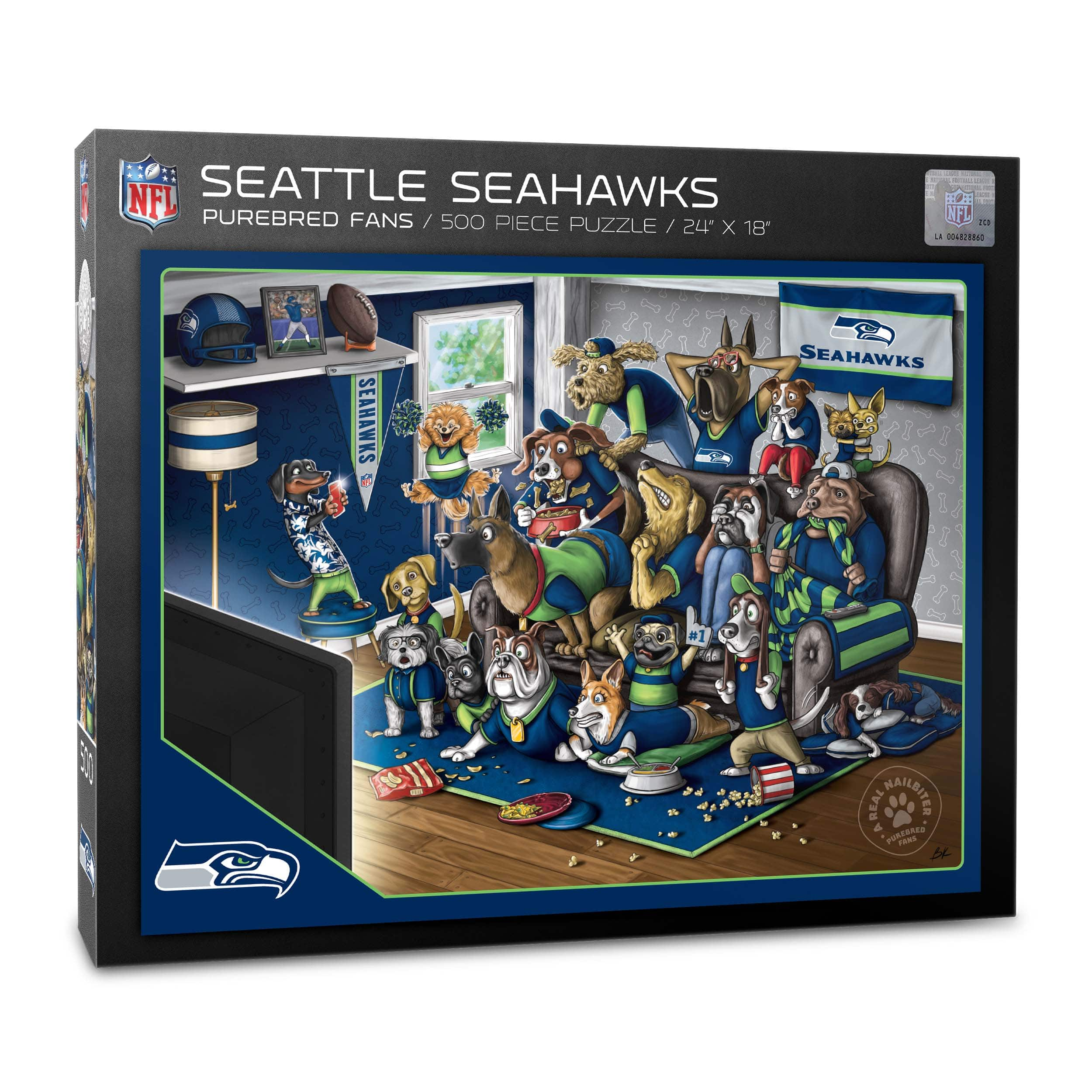 Officially Licensed NFL Wooden Retro Series Puzzle - Seattle Seahawks