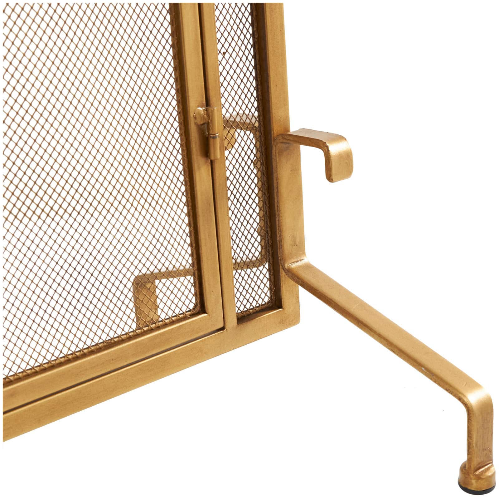 33.5" Gold Metal Geometric Single Panel Fireplace Screen
