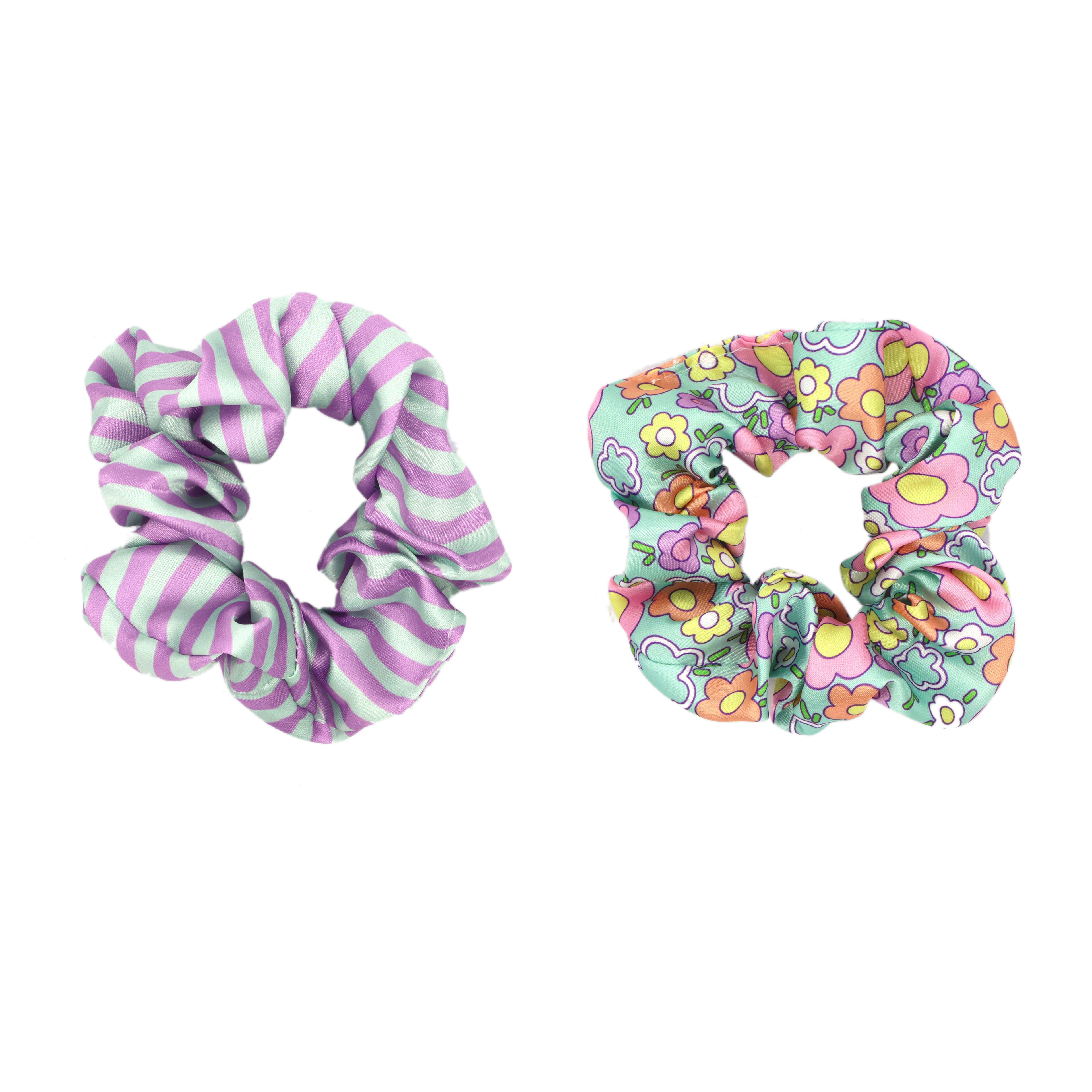 Easter Flowers &#x26; Stripes Hair Scrunchies, 2ct. by Creatology&#x2122;