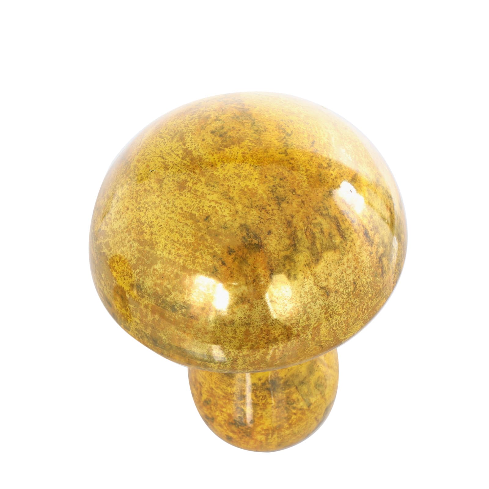 Gold Glass Mushroom Weathered Sculpture Set