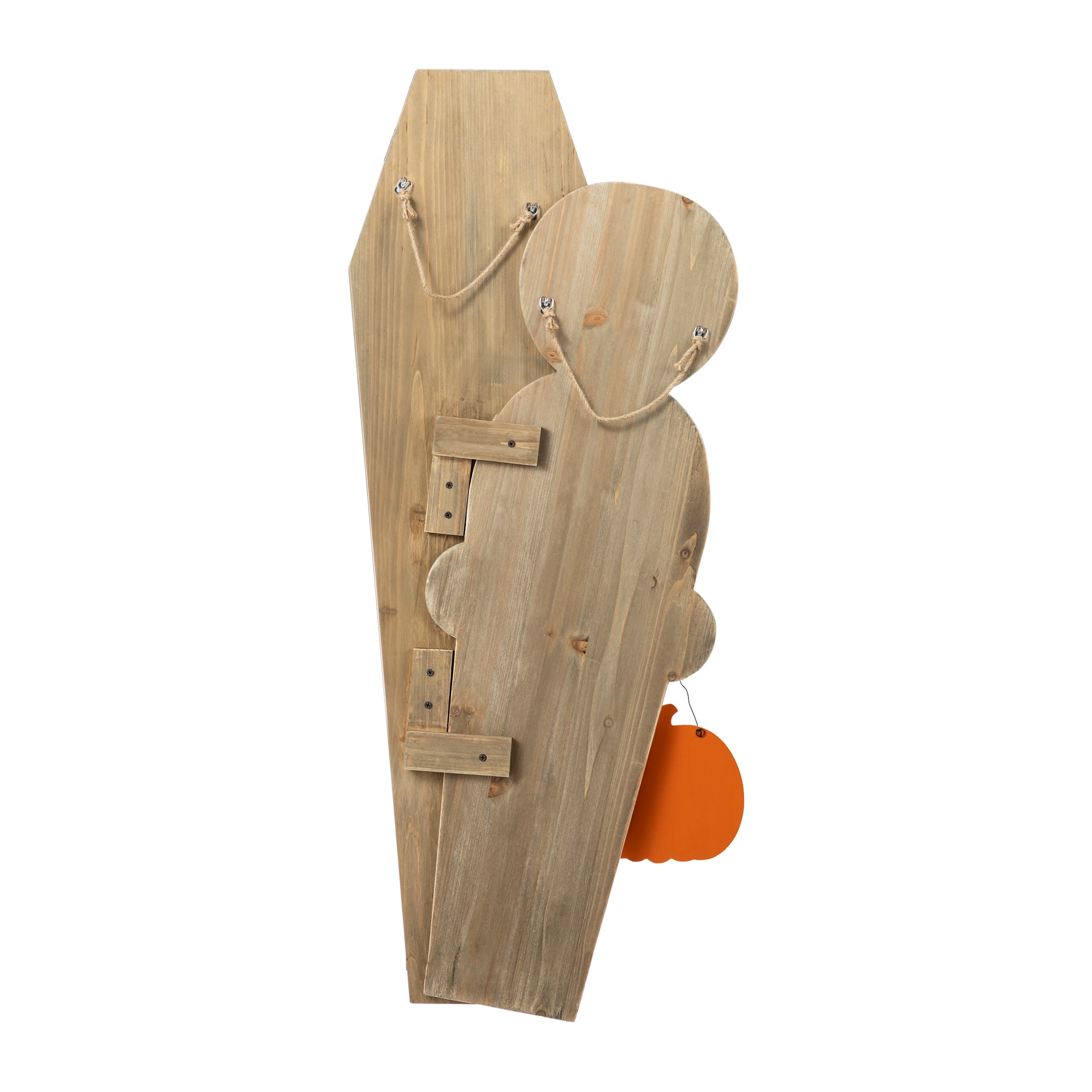 Glitzhome&#xAE; Halloween Wood Mummy and Welcome Coffin Porch Decor Set