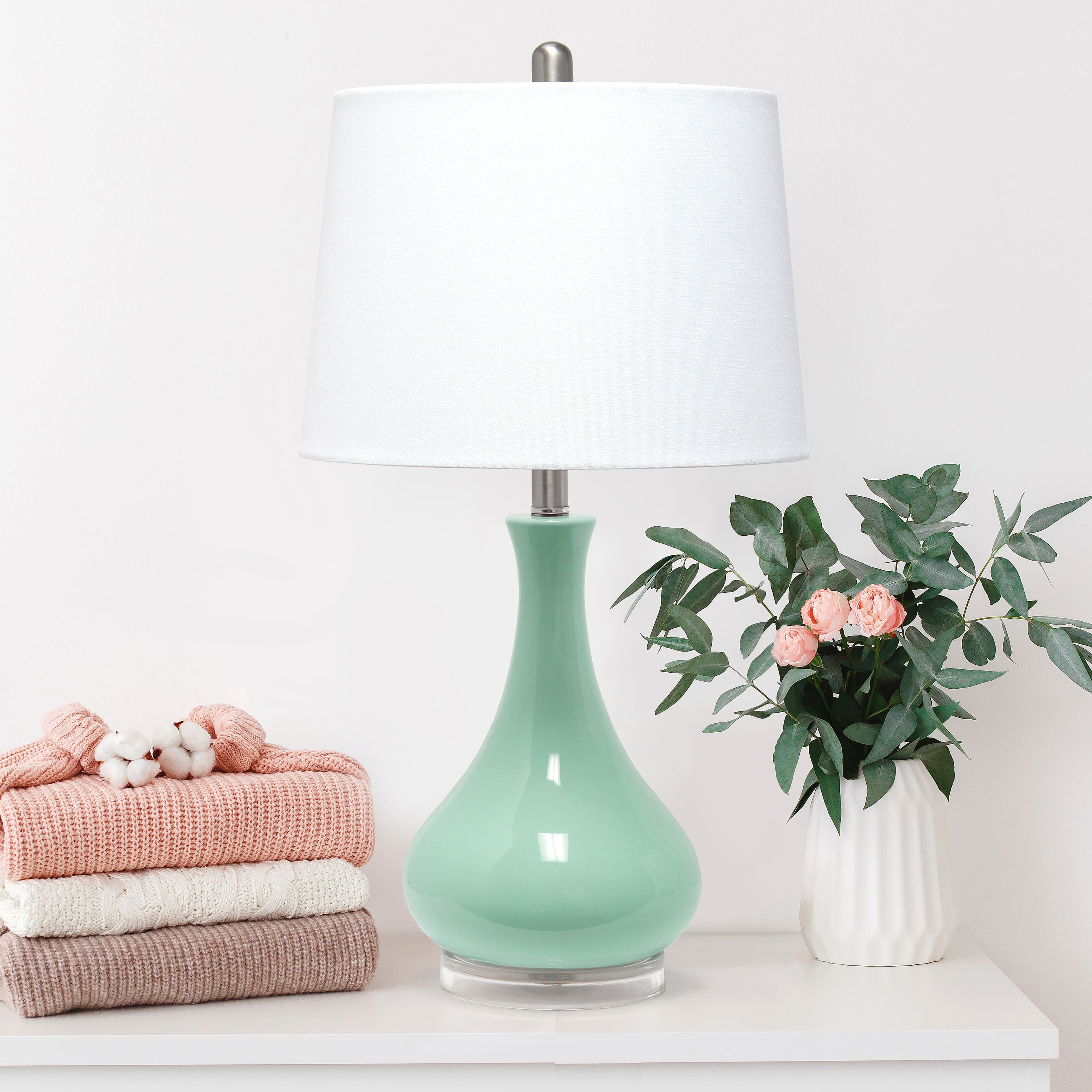 Lalia Home 26&#x22; Droplet Table Lamp with Fabric Shade