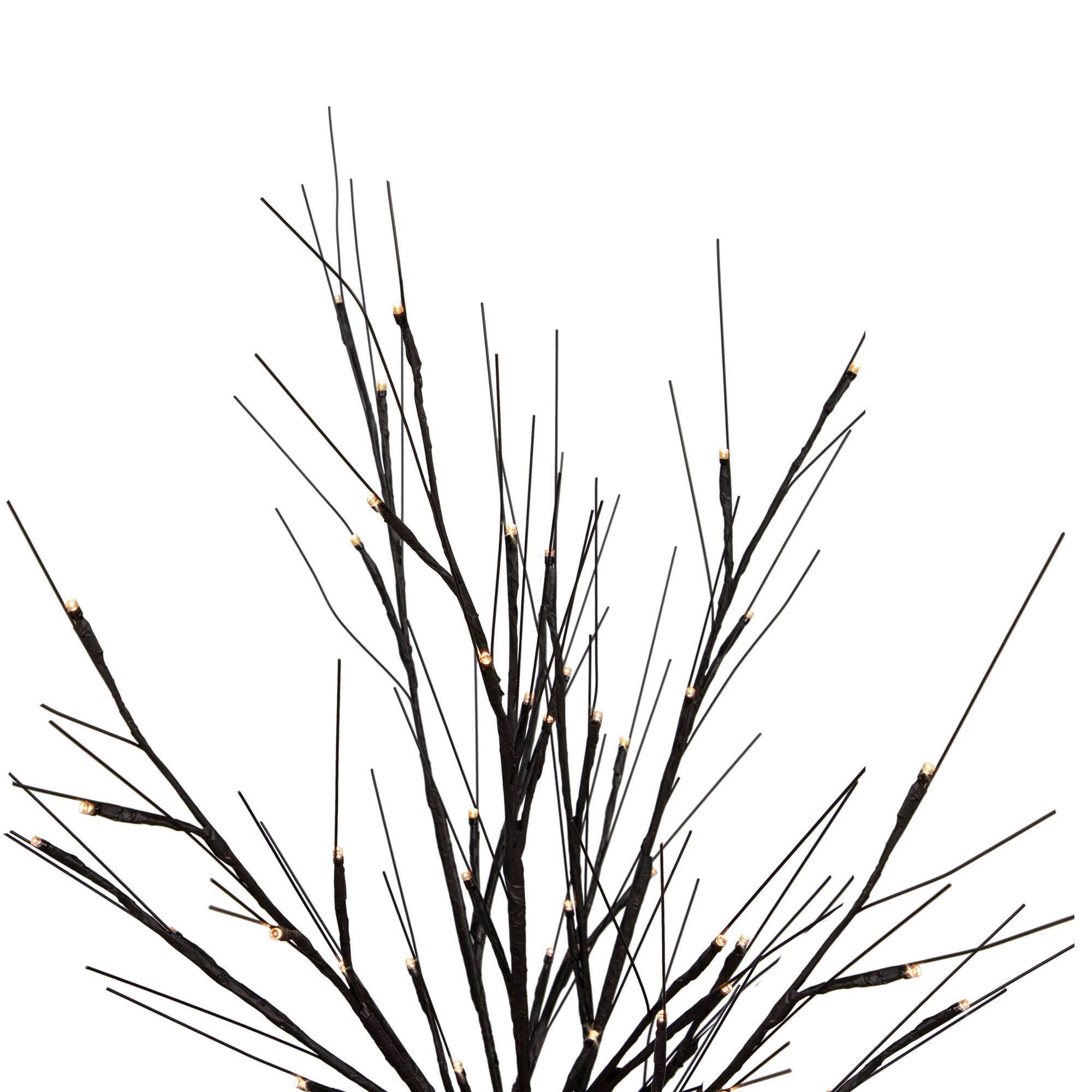 39" LED Lighted Black Halloween Twig Tree, Warm White Lights