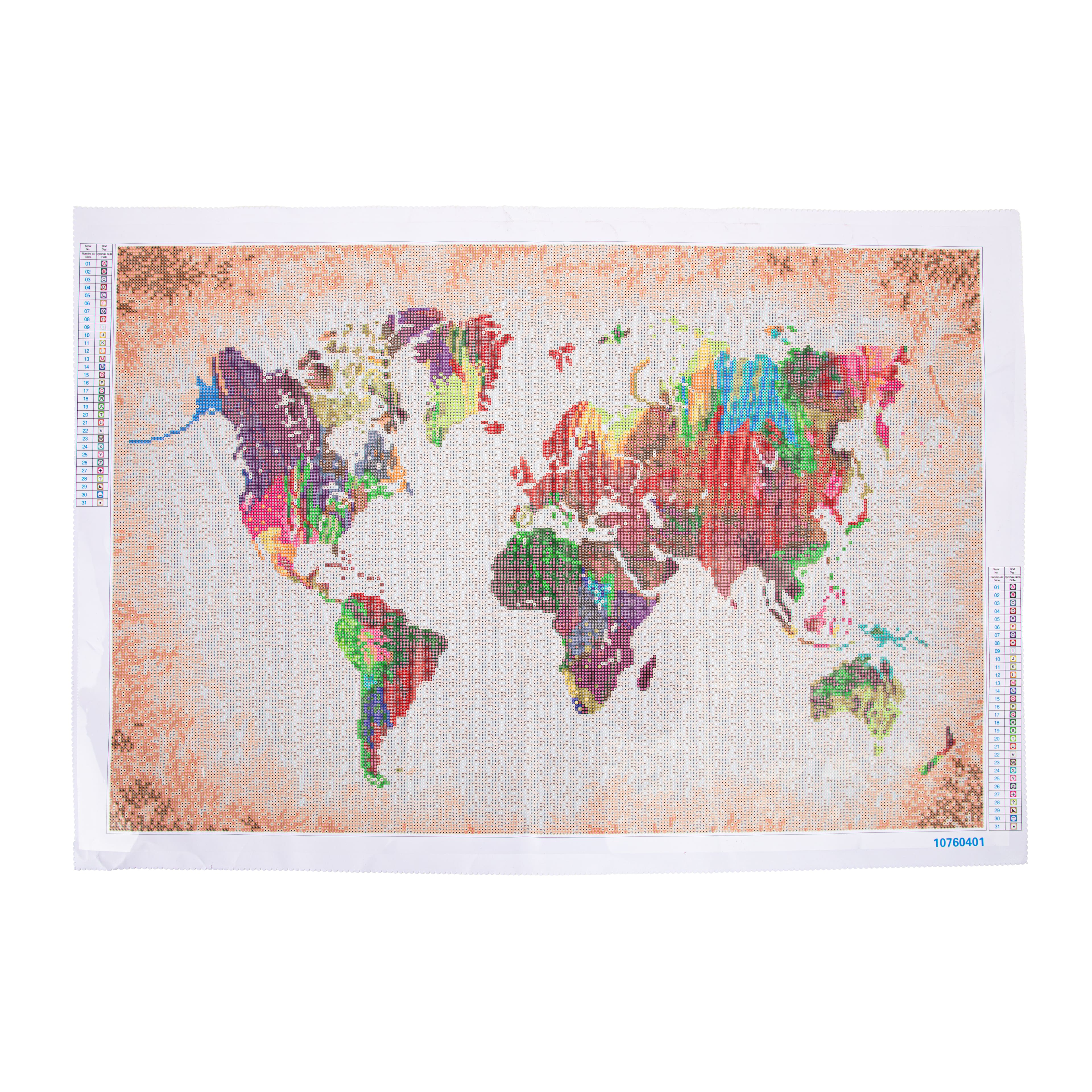 Rainbow World Map Diamond Art Kit by Make Market®