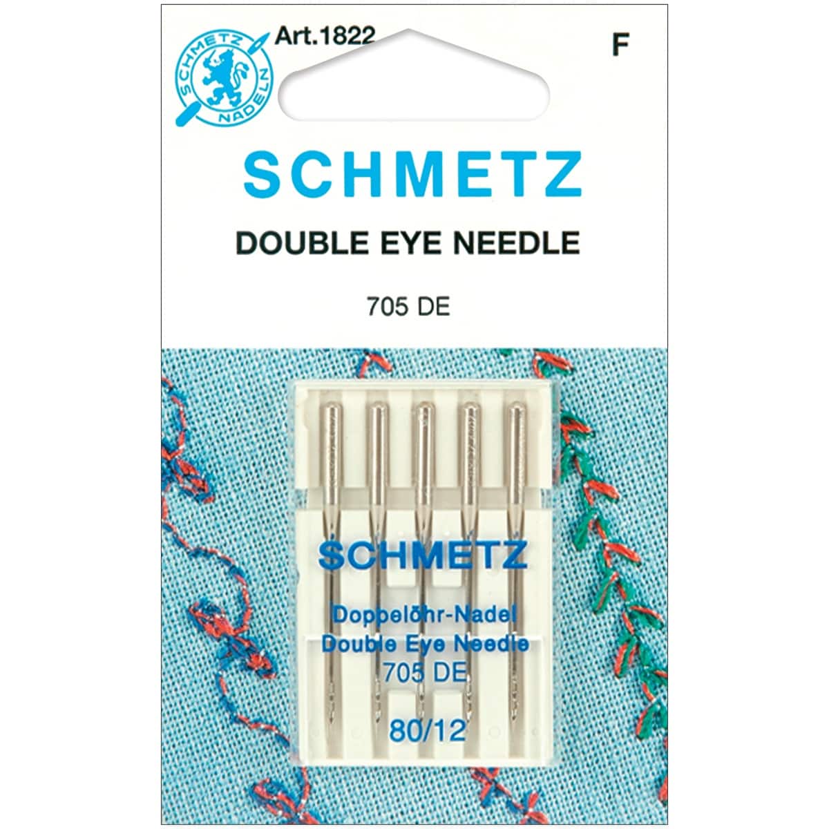 Euro-notions Schmetz Double Eye Machine Needles, 12/80, 5ct.