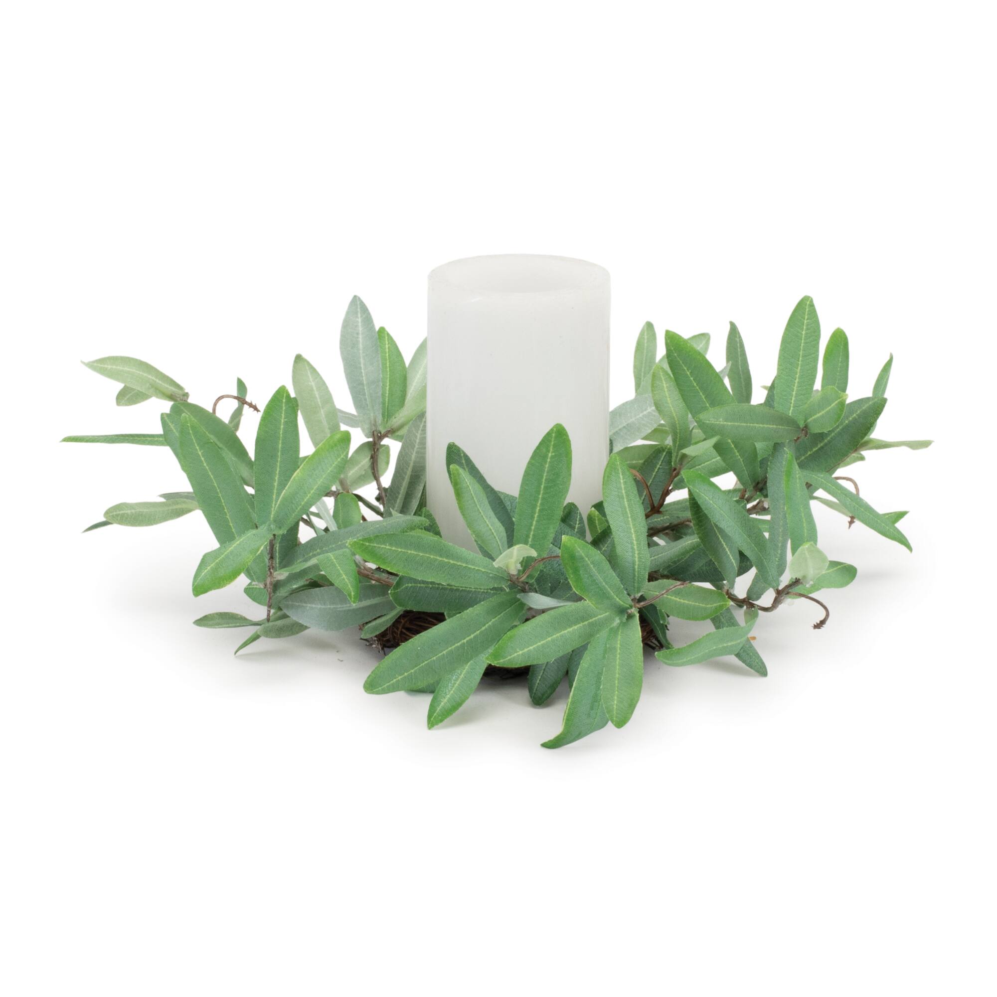 14.5&#x22; Olive Leaf Candle Ring