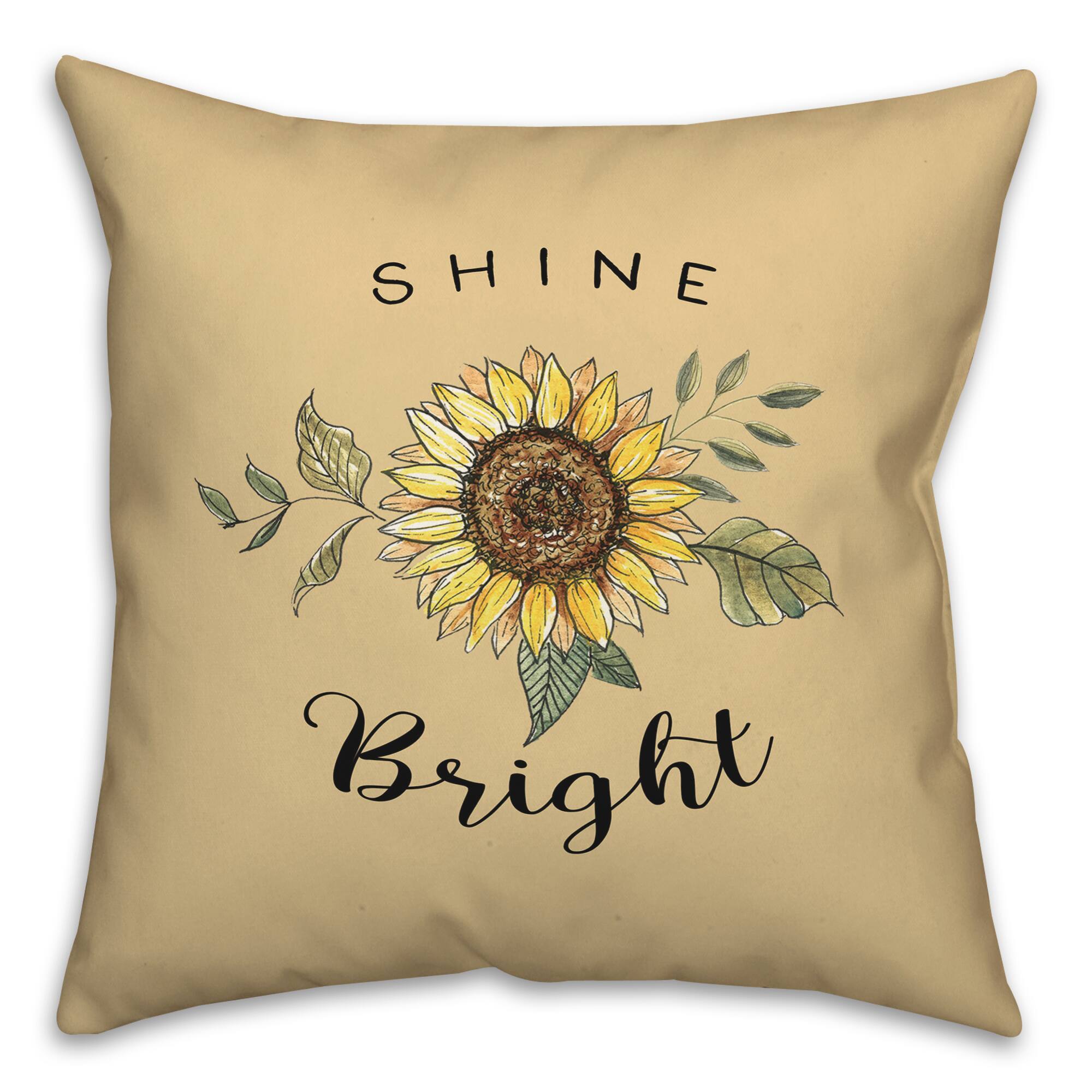 Shine Bright Sunflower 18&#x22; x 18&#x22; Throw Pillow