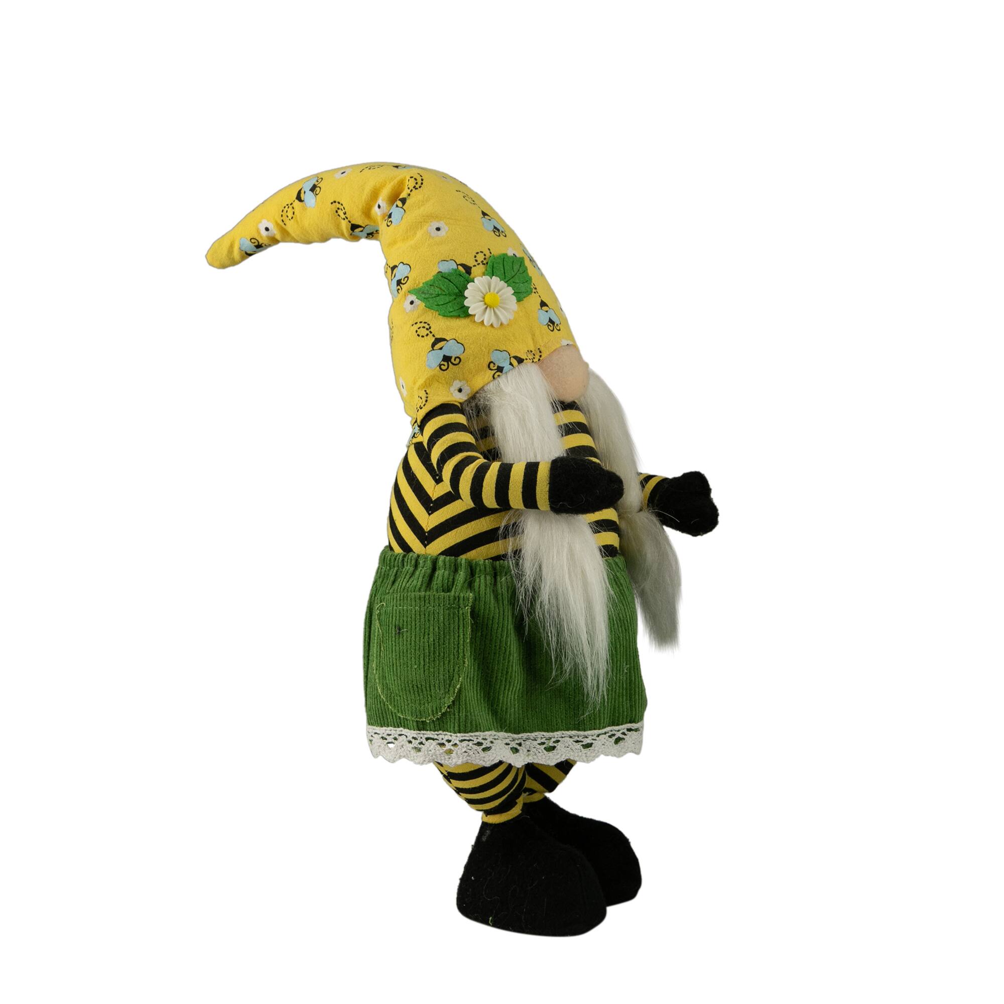 19" Girl Bumblebee & Daisy Hat Springtime Gnome