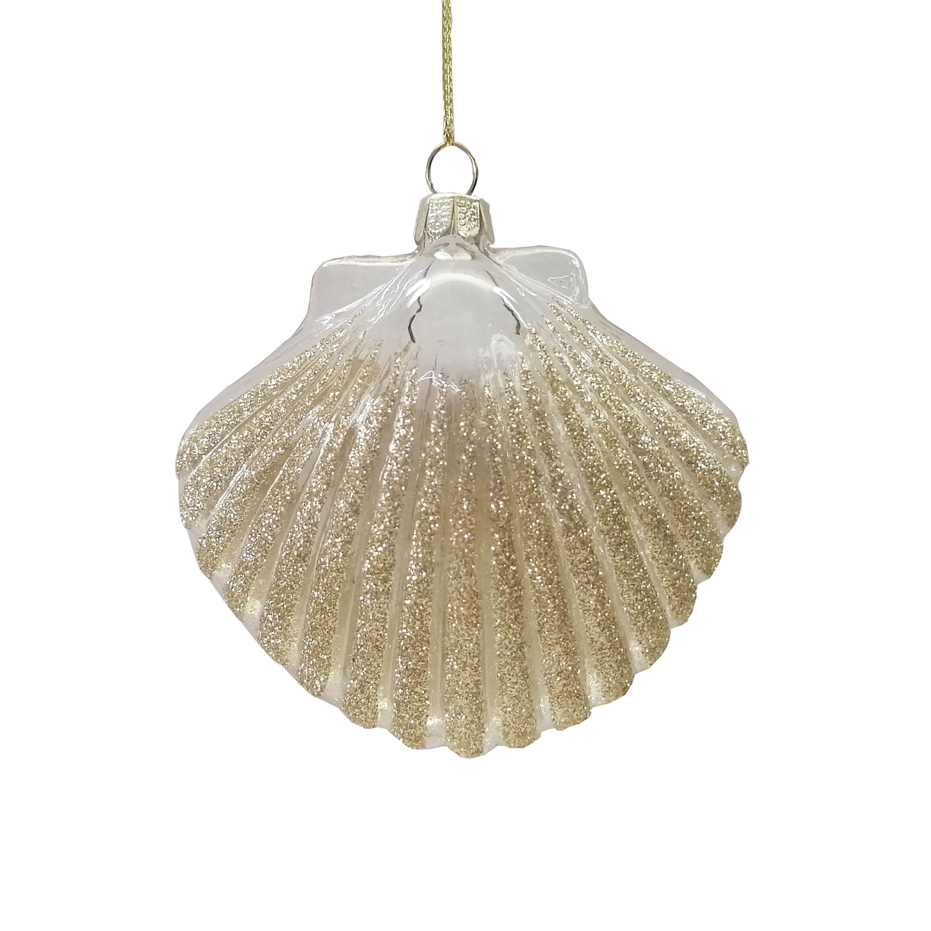 3.5&#x22; Gold Shell Glass Ornament by Ashland&#xAE;