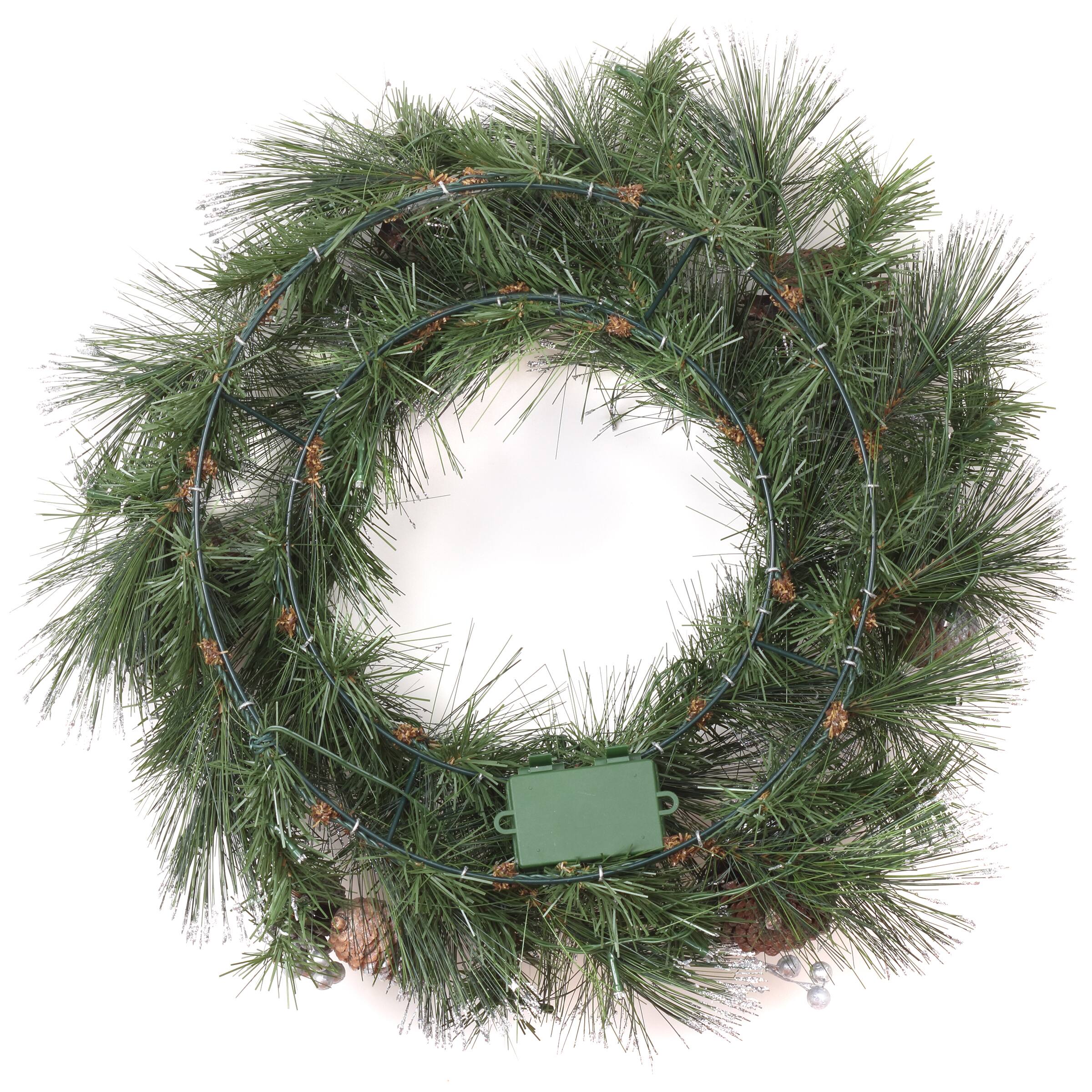 24'' LED Whitter Pine Wreath