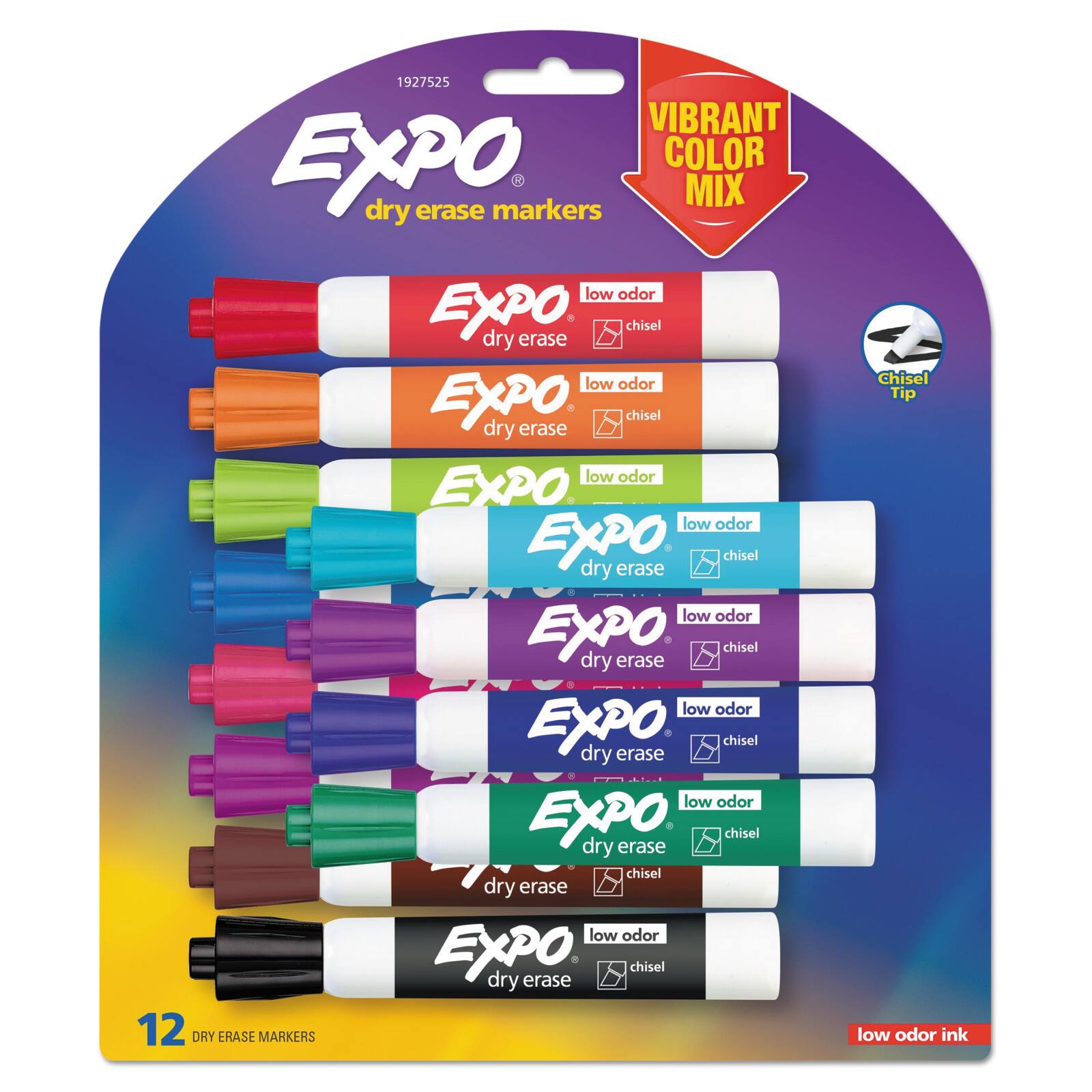 6 Packs 12 ct. (72 total) Expo® Low Odor Vibrant Color Broad Chisel