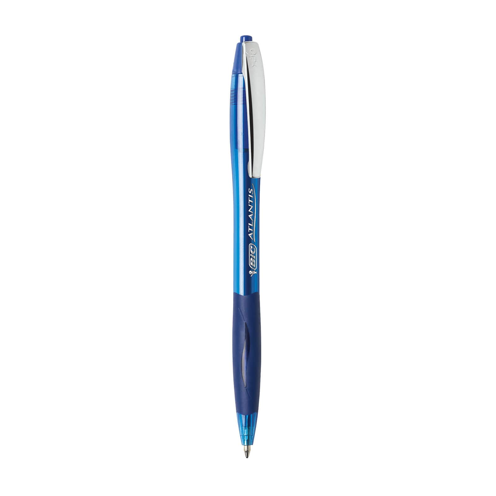 Bic Salon Retractable Roller Pens, Gel, Medium, Blue - 12 pens