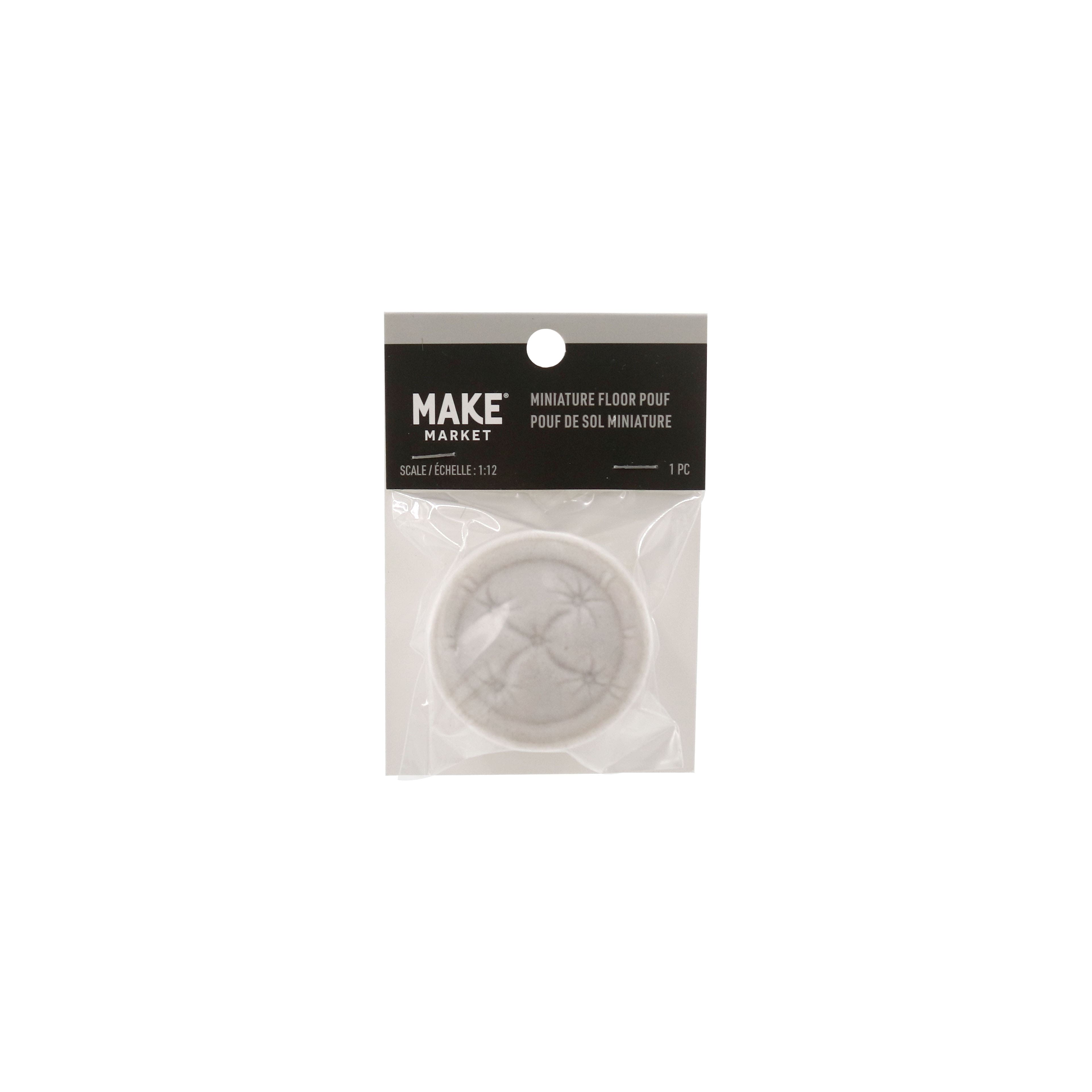 Mini White Floor Pouf by Make Market&#xAE;