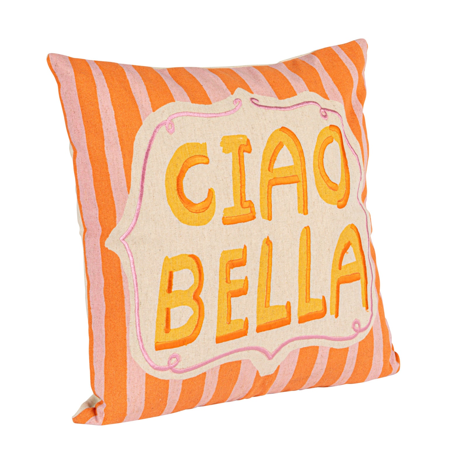Hello Honey&#xAE; 18&#x22; Orange &#x26; Yellow Ciao Bella Accent Pillow