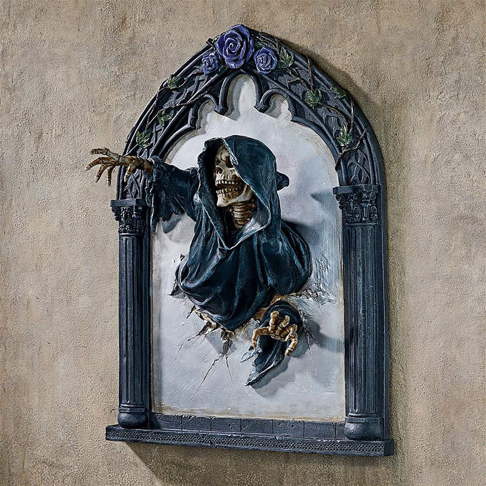 Design Toscano Grim Reflections Grim Reaper Gothic Wall Sculpture