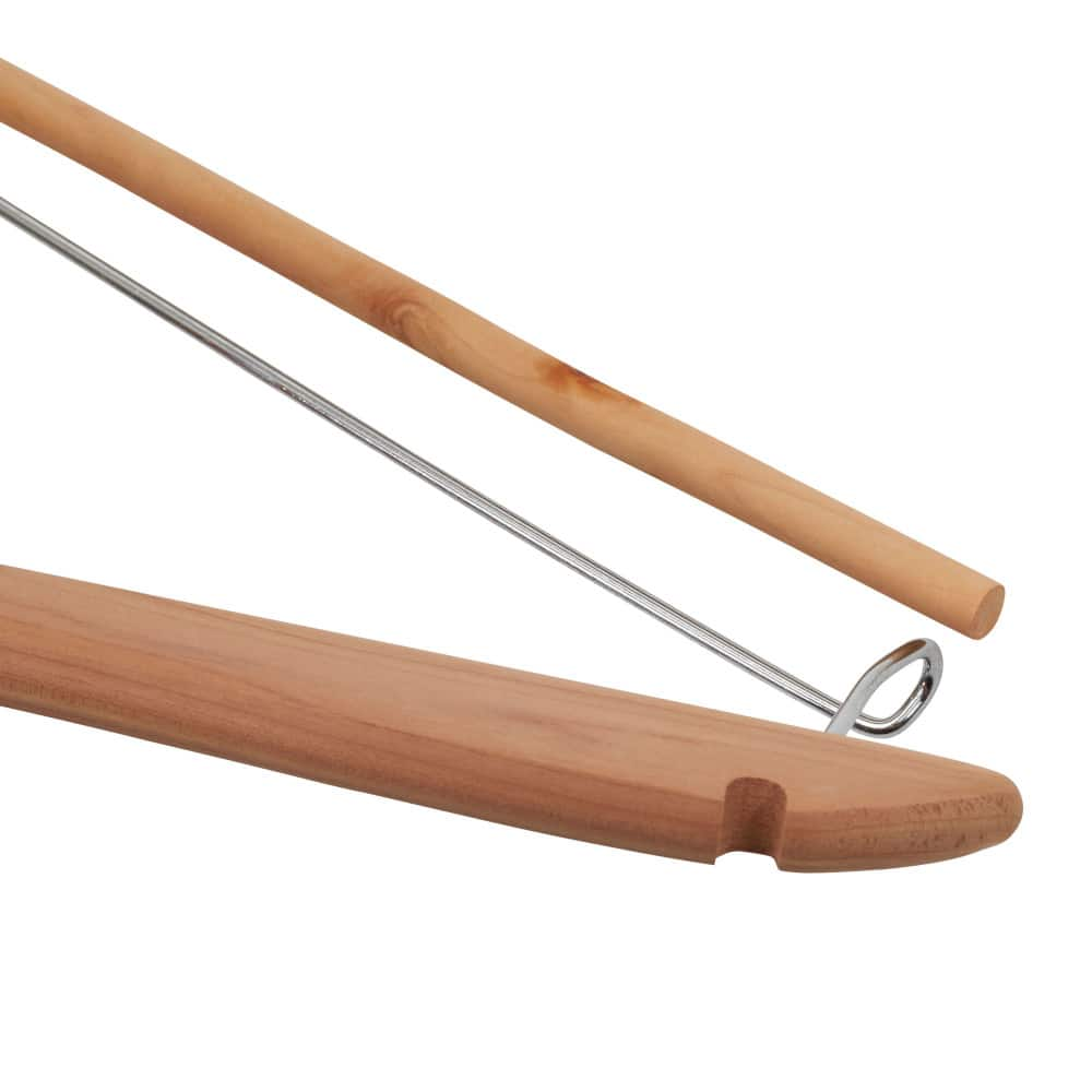 Household Essentials Cedar Coat Hanger with Locking Bar (Set of 4)