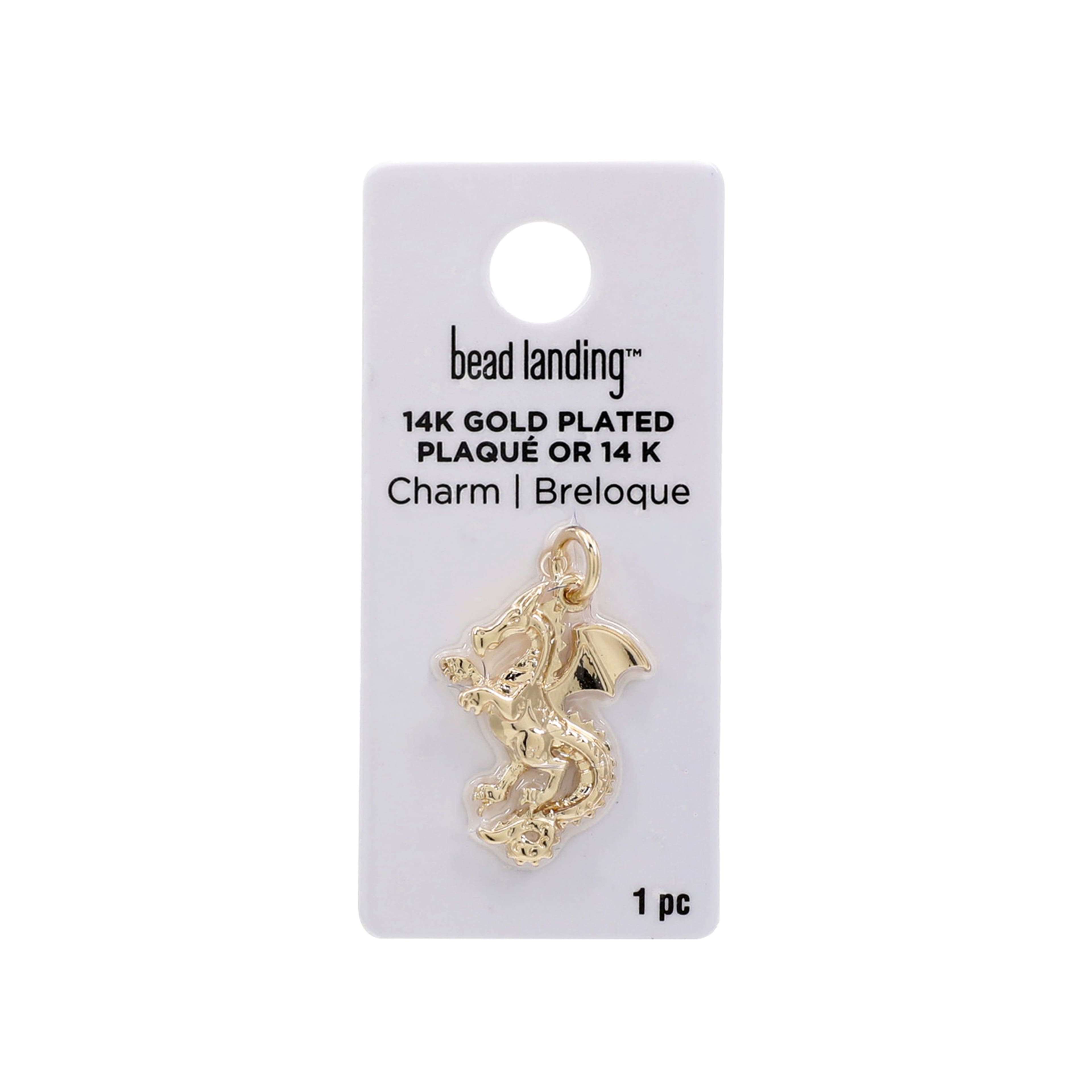 14K Gold Plated Dragon Charm by Bead Landing&#x2122;