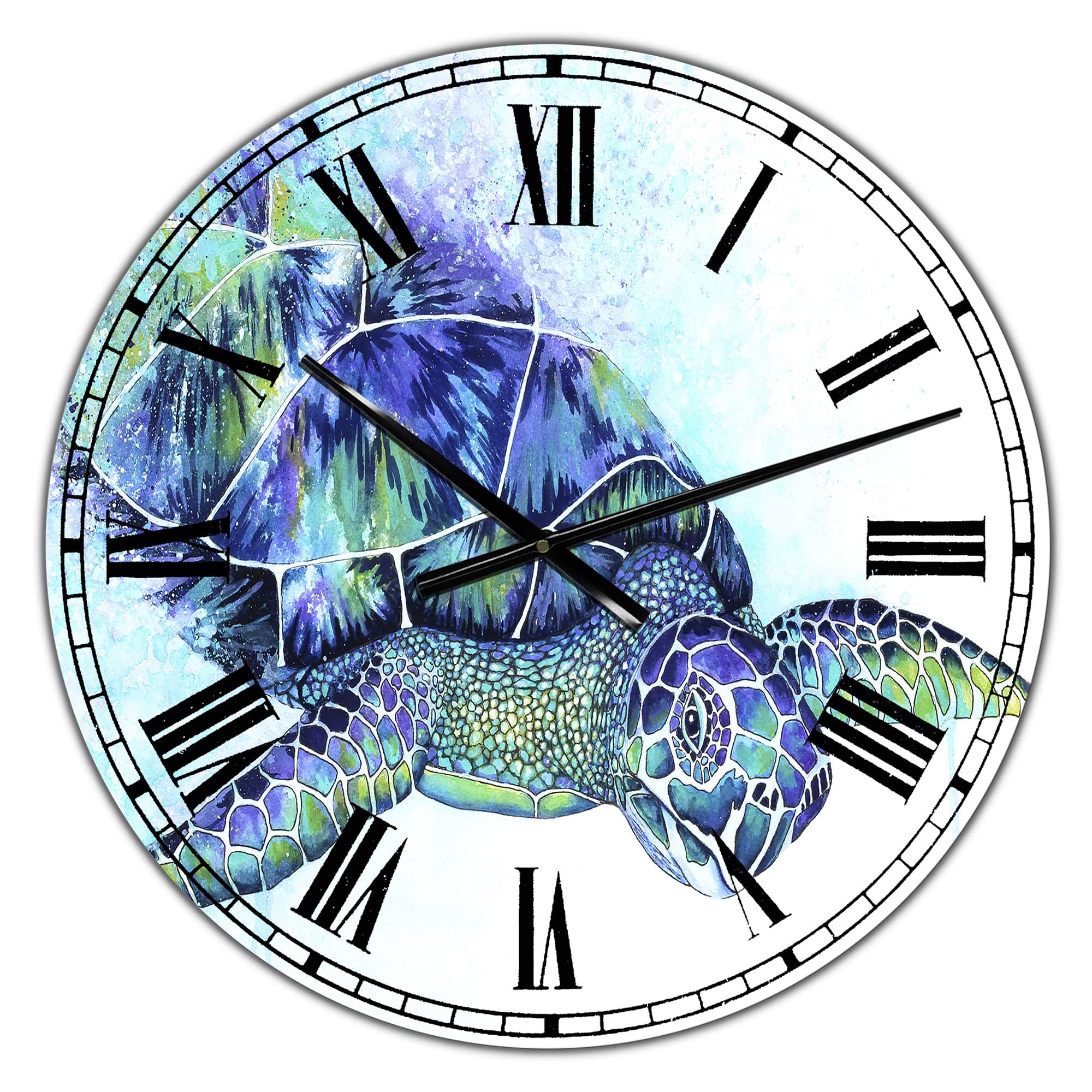 Designart 'Sea Turtle Oversized Cottage Wall Clock