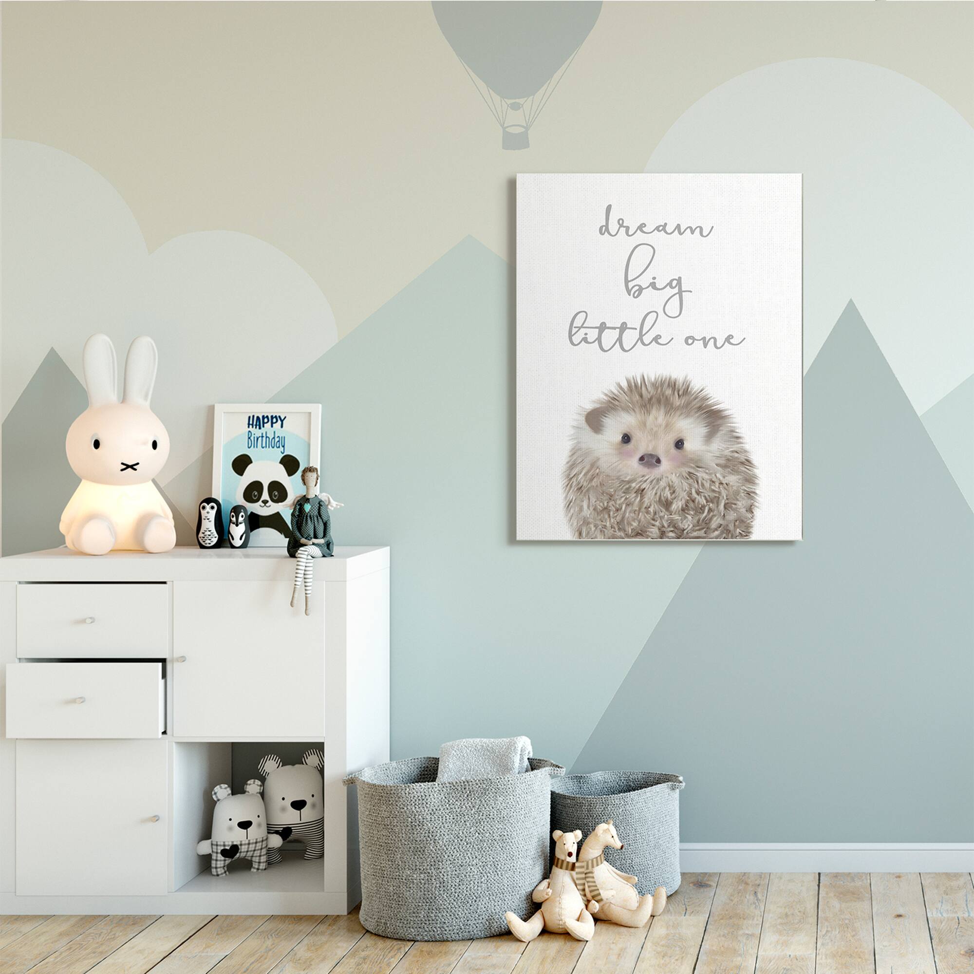 Stupell Industries Dream Big Little One Adorable Inspirational Hedgehog Canvas Wall Art