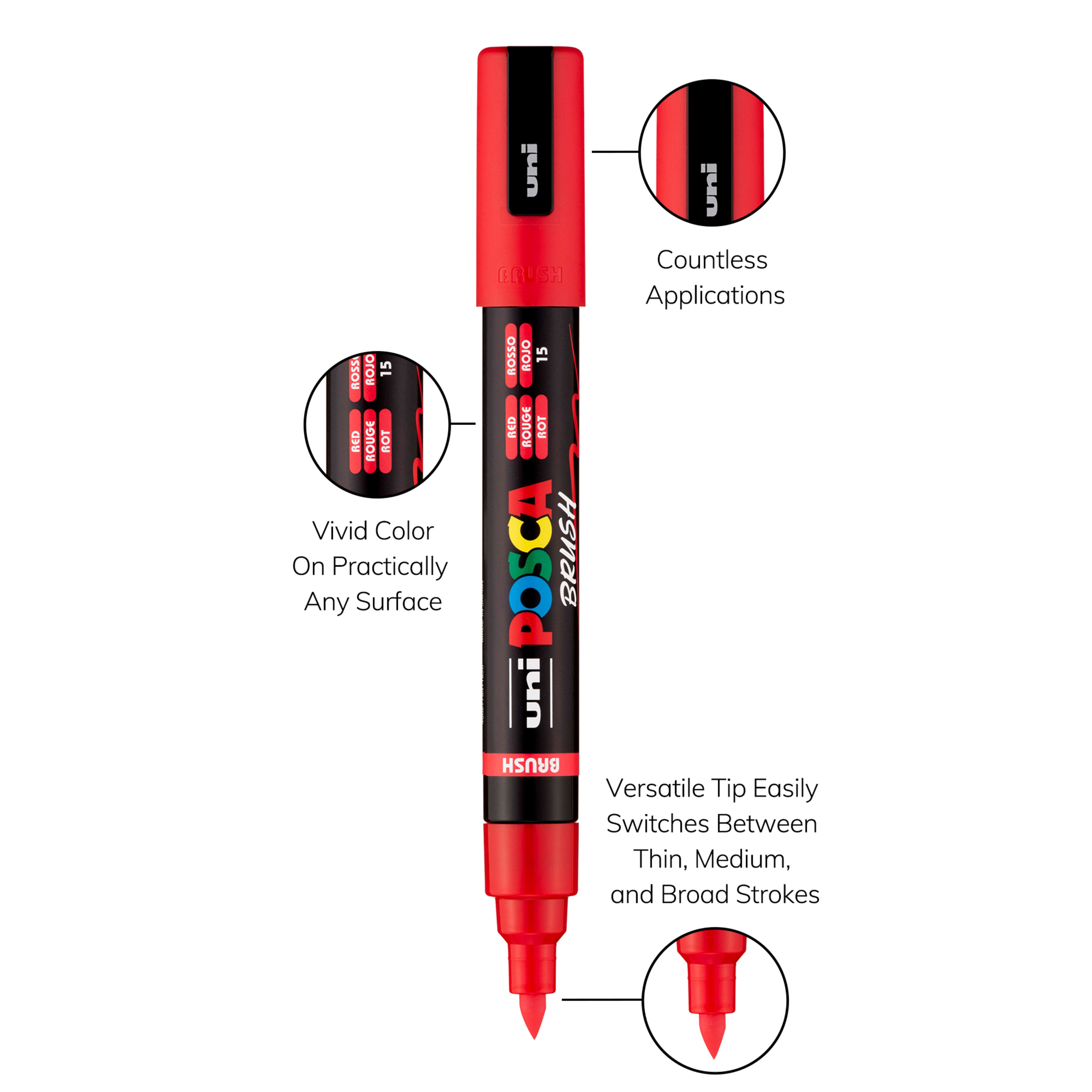 POSCA&#xAE; PC-5BR 8 Color Brush Tip Paint Marker Set