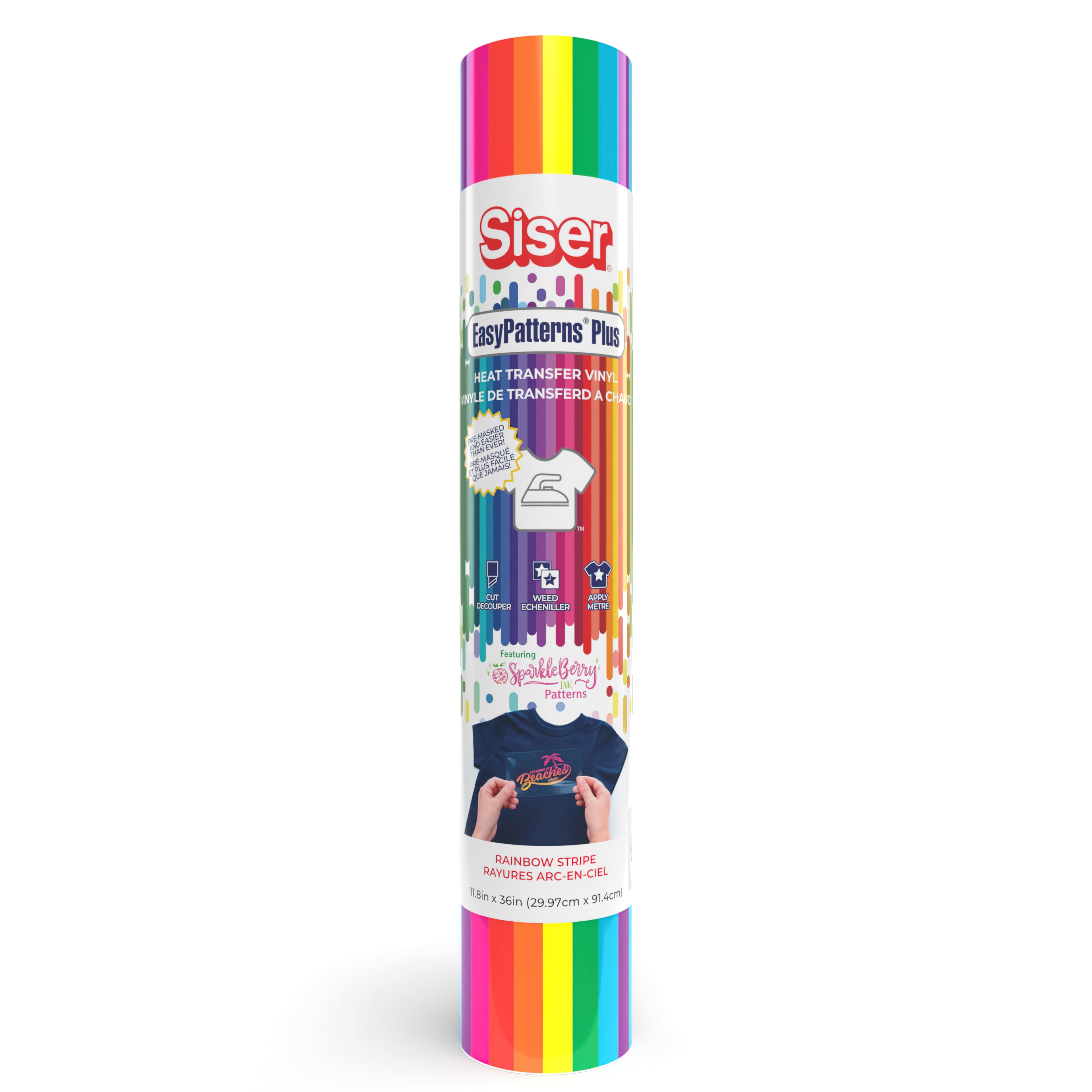 6 Pack: Siser® EasyPatterns® Plus Heat Transfer Vinyl, Rainbow Stripe